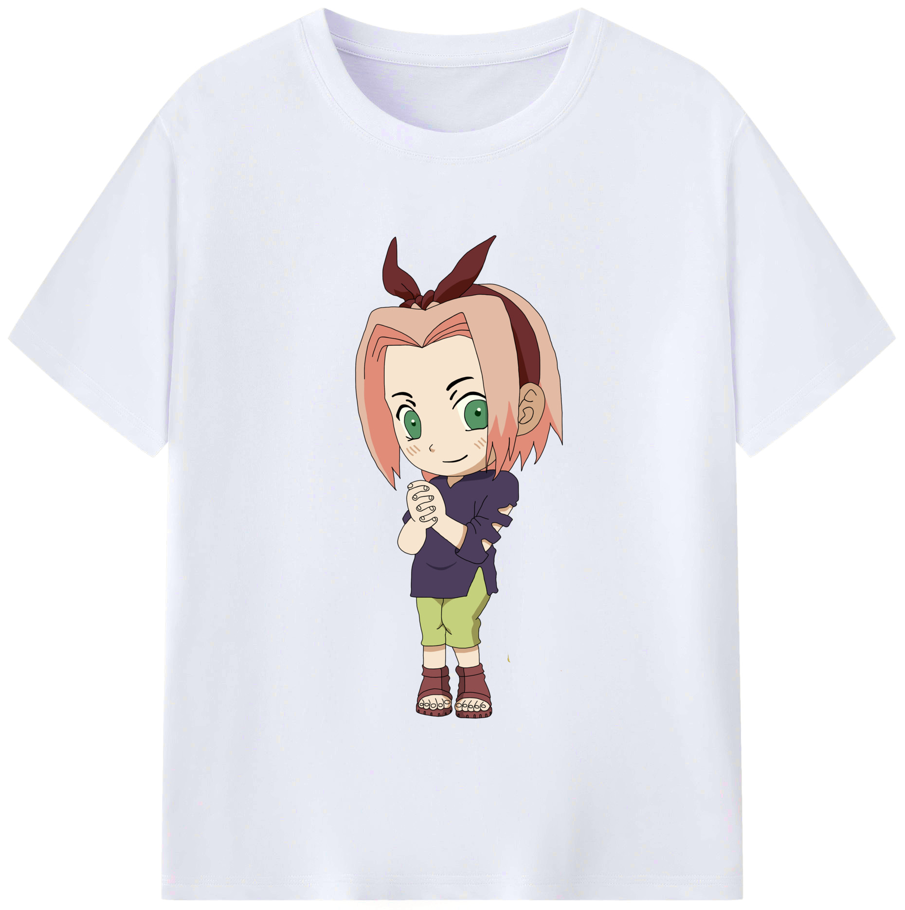（画像用） NARUTO -ナルト- 春野サクラ Haruno Sakura レディースカジュアルプリントTシャツ（綿100％）