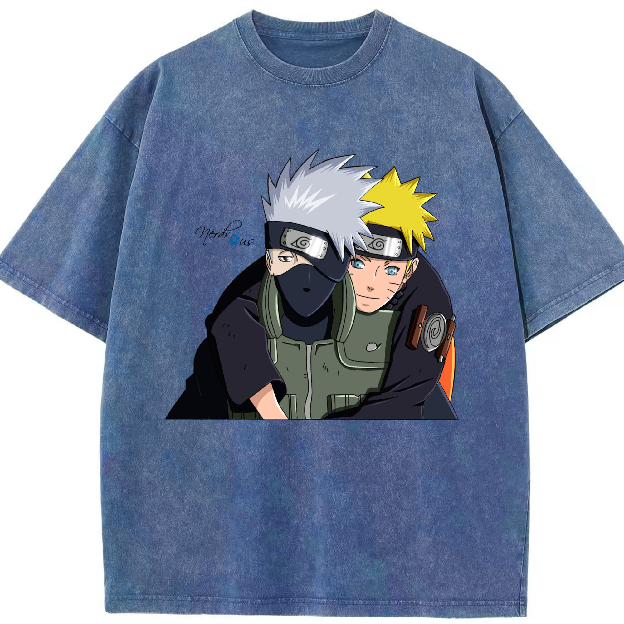 （画像用） NARUTO -ナルト- はたけ カカシ Hatake Kakashi 綿100% ヴィンテージ風 半袖Tシャツ（フロントプリント）