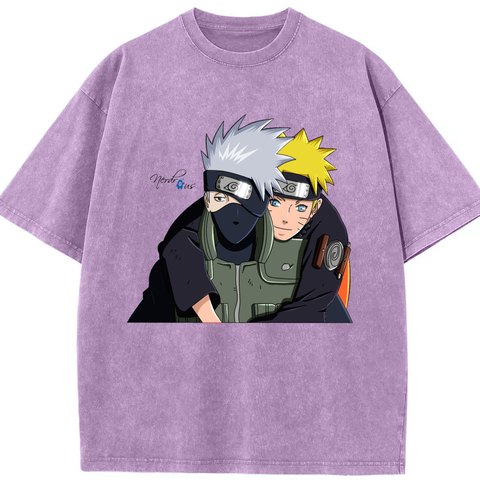 （画像用） NARUTO -ナルト- はたけ カカシ Hatake Kakashi 綿100% ヴィンテージ風 半袖Tシャツ（フロントプリント）