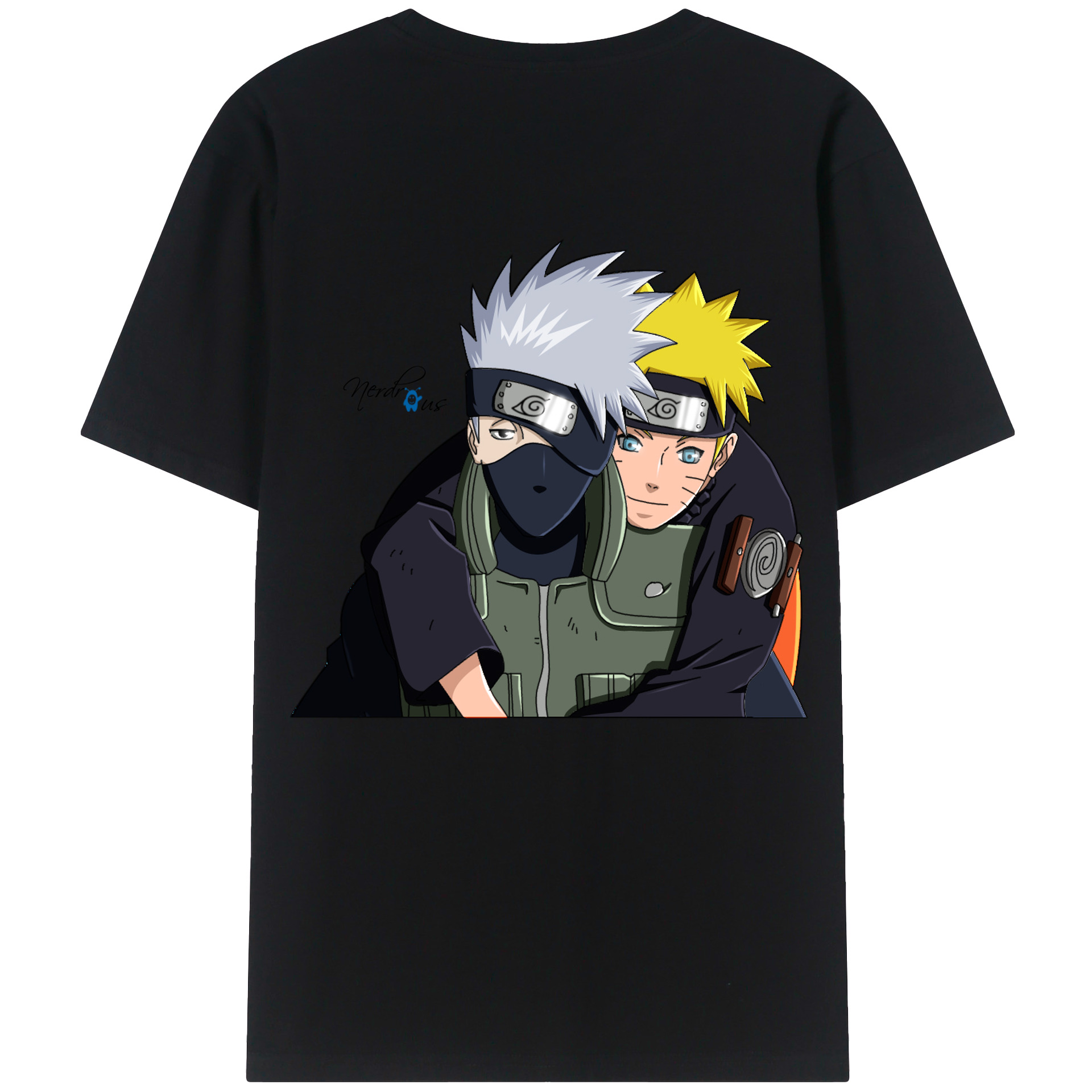 （画像用） NARUTO -ナルト- はたけ カカシ Hatake Kakashi 綿100％ メンズ半袖Tシャツ（バックプリント） 通気性