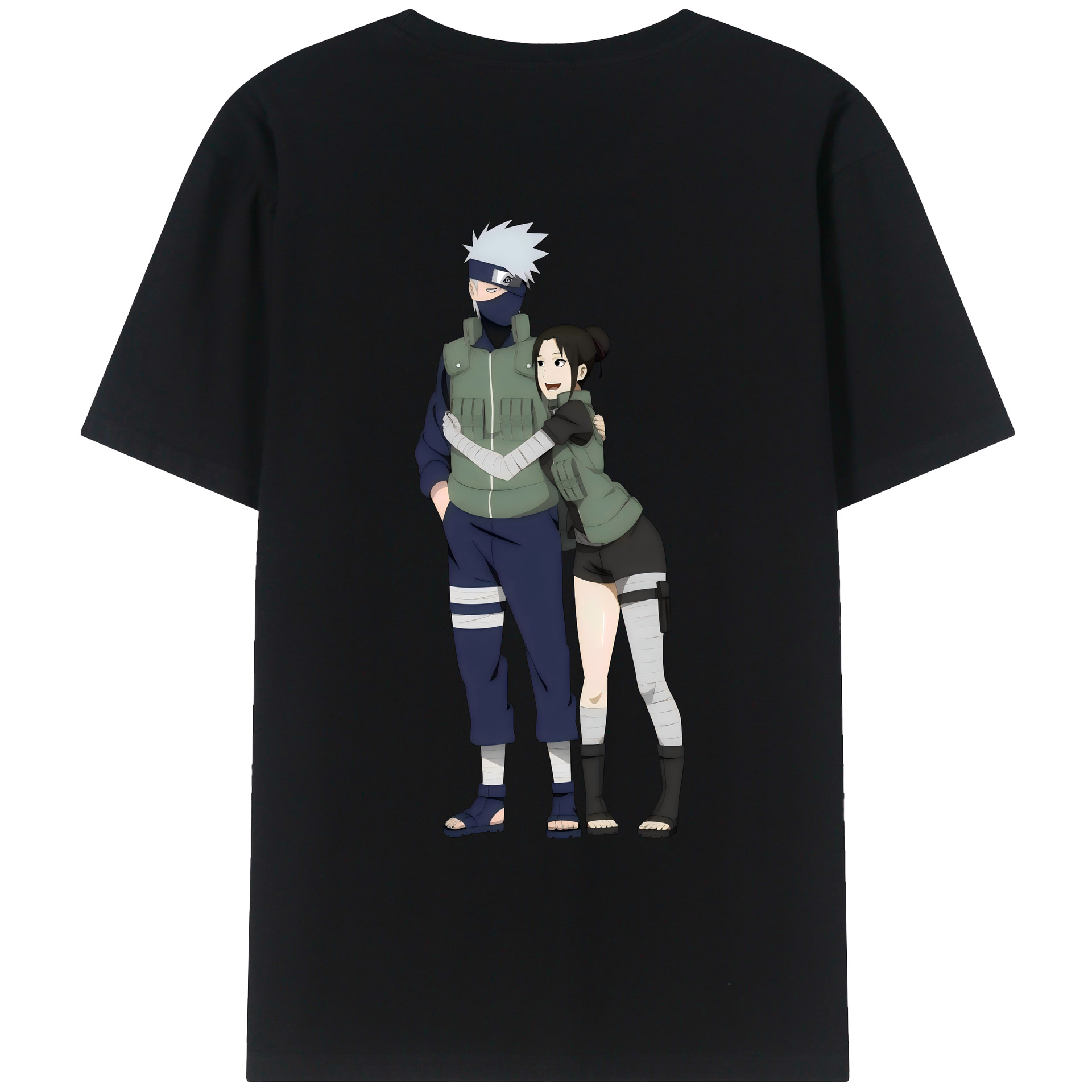 （画像用） NARUTO -ナルト- はたけ カカシ Hatake Kakashi 綿100％ メンズ半袖Tシャツ（バックプリント） 通気性