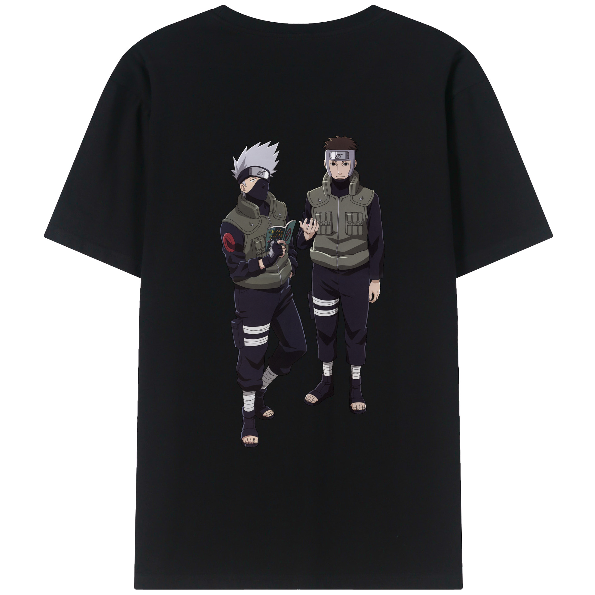（画像用） NARUTO -ナルト- はたけ カカシ Hatake Kakashi 綿100％ メンズ半袖Tシャツ（バックプリント） 通気性