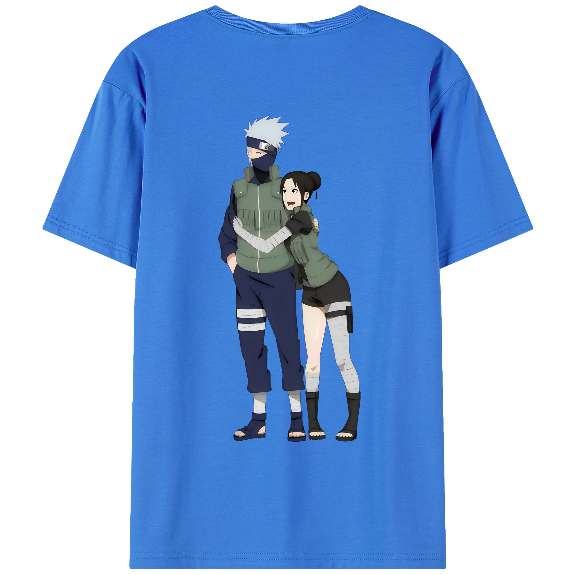 （画像用） NARUTO -ナルト- はたけ カカシ Hatake Kakashi 綿100％ メンズ半袖Tシャツ（バックプリント） 通気性