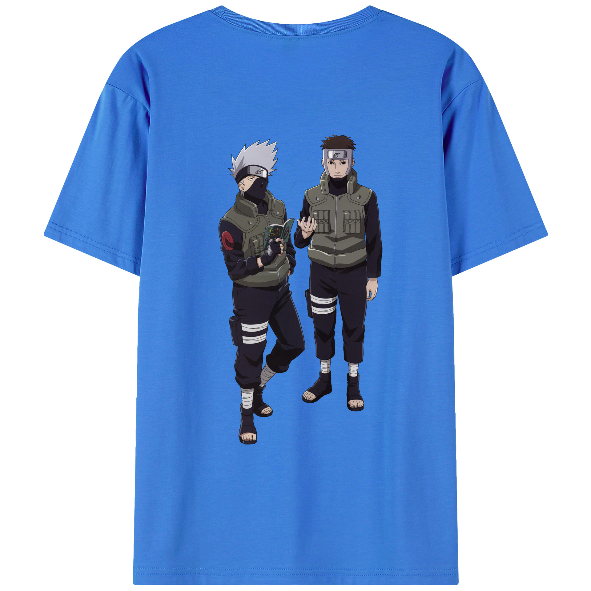 （画像用） NARUTO -ナルト- はたけ カカシ Hatake Kakashi 綿100％ メンズ半袖Tシャツ（バックプリント） 通気性