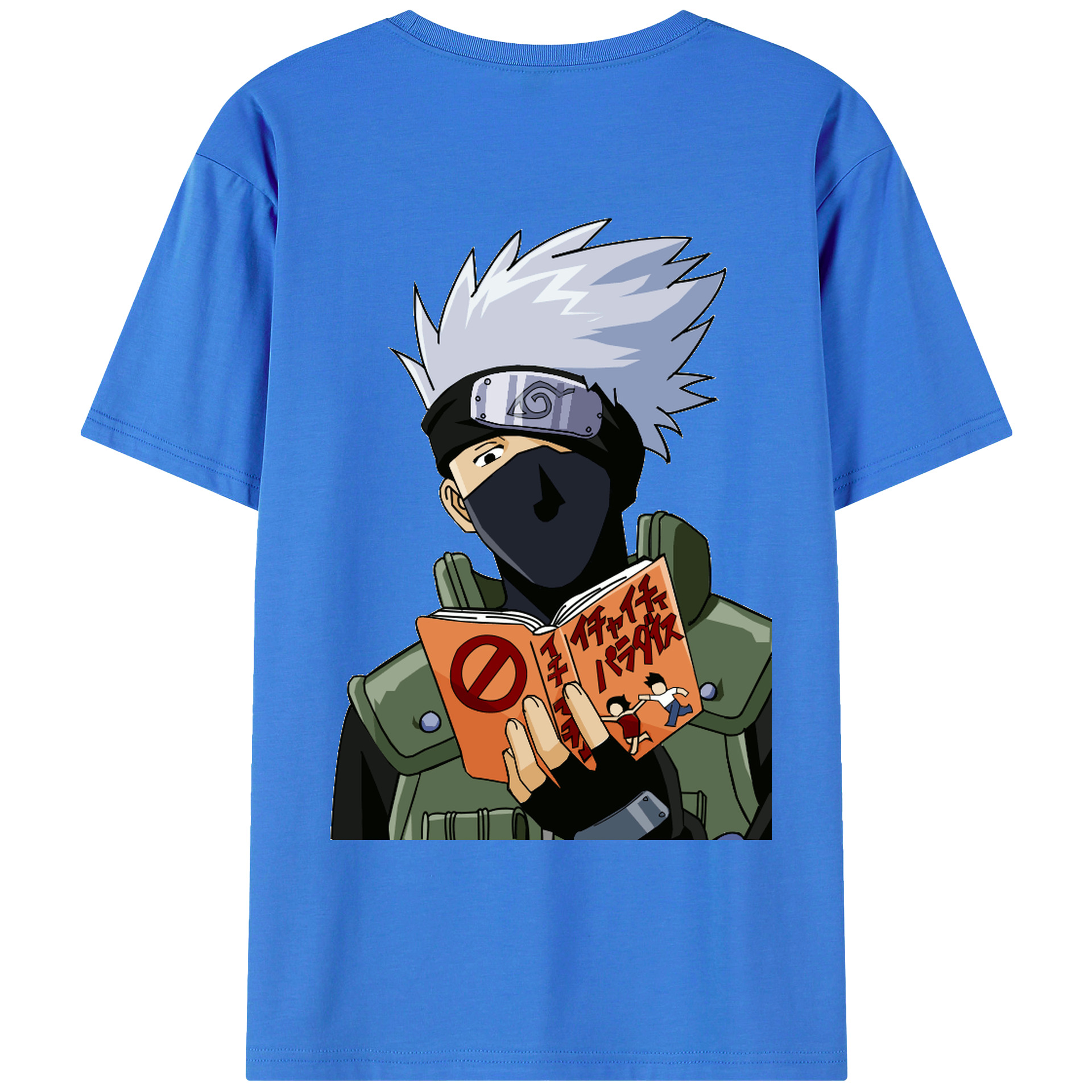 （画像用） NARUTO -ナルト- はたけ カカシ Hatake Kakashi 綿100％ メンズ半袖Tシャツ（バックプリント） 通気性