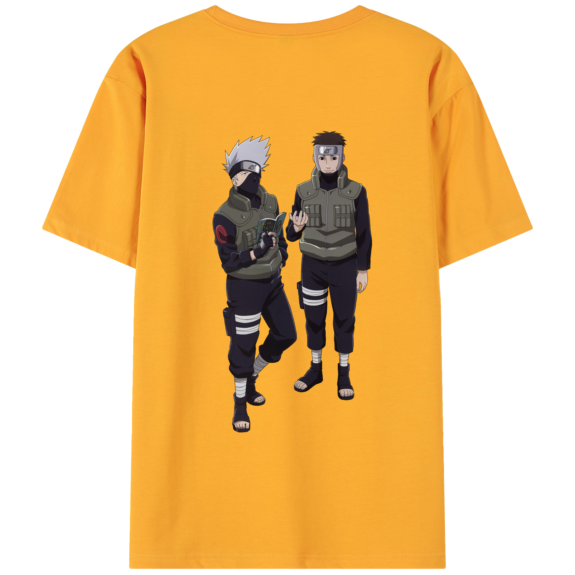 （画像用） NARUTO -ナルト- はたけ カカシ Hatake Kakashi 綿100％ メンズ半袖Tシャツ（バックプリント） 通気性