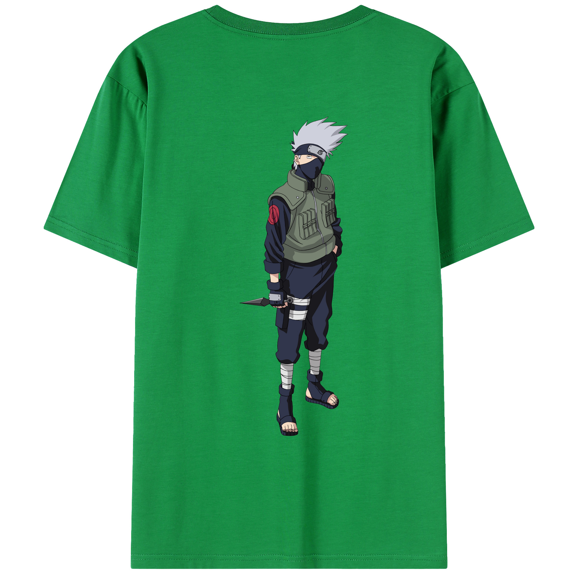 （画像用） NARUTO -ナルト- はたけ カカシ Hatake Kakashi 綿100％ メンズ半袖Tシャツ（バックプリント） 通気性