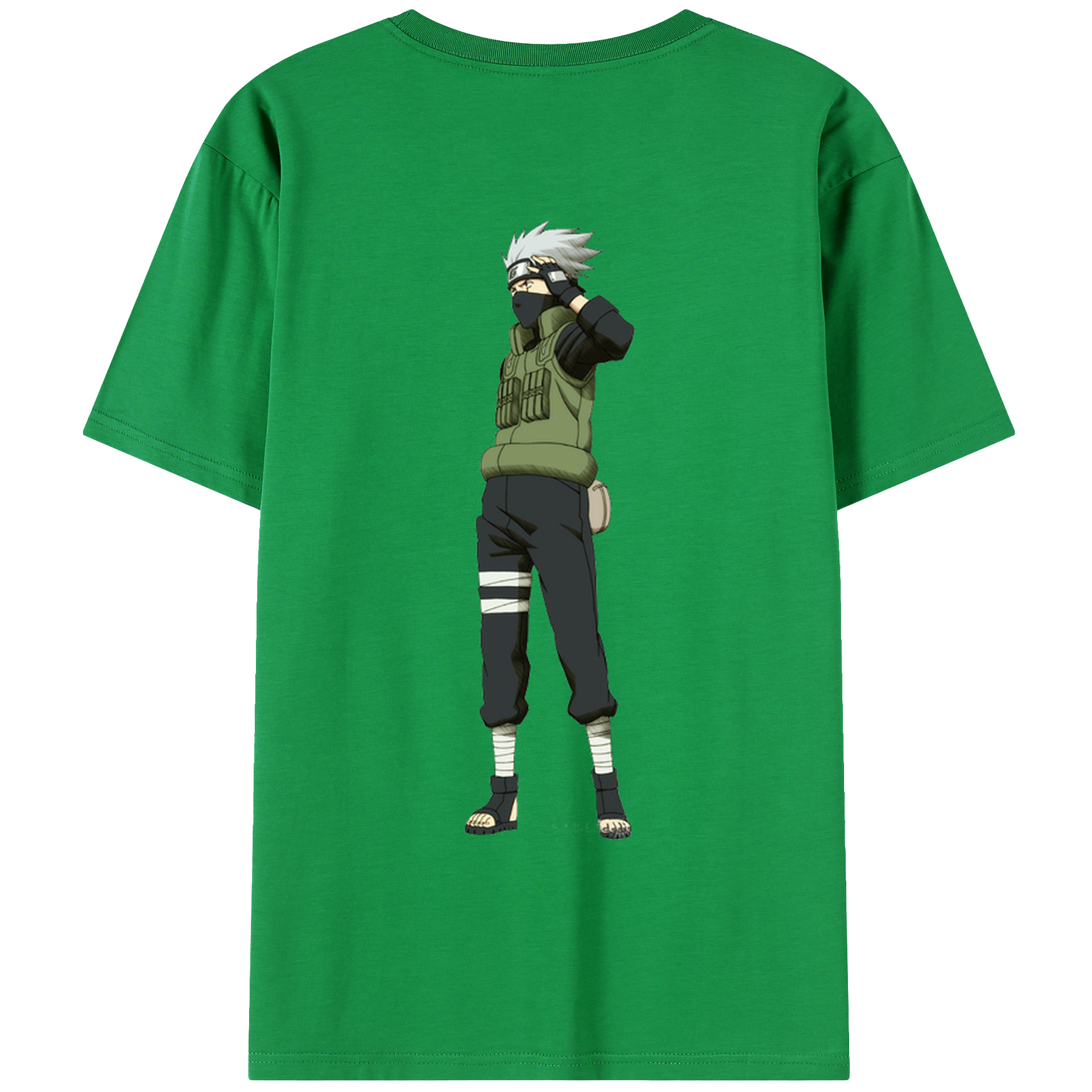（画像用） NARUTO -ナルト- はたけ カカシ Hatake Kakashi 綿100％ メンズ半袖Tシャツ（バックプリント） 通気性