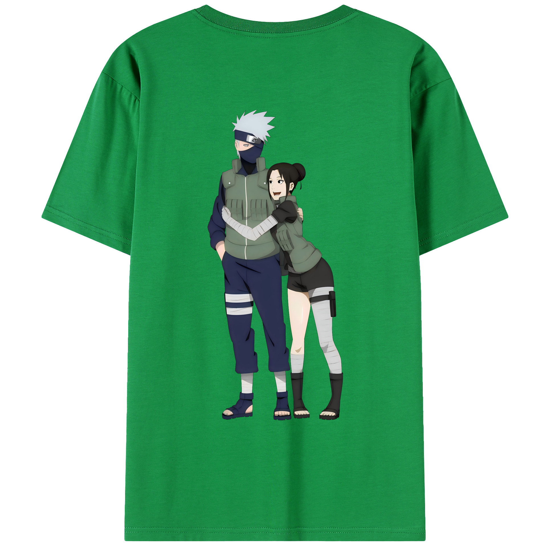 （画像用） NARUTO -ナルト- はたけ カカシ Hatake Kakashi 綿100％ メンズ半袖Tシャツ（バックプリント） 通気性