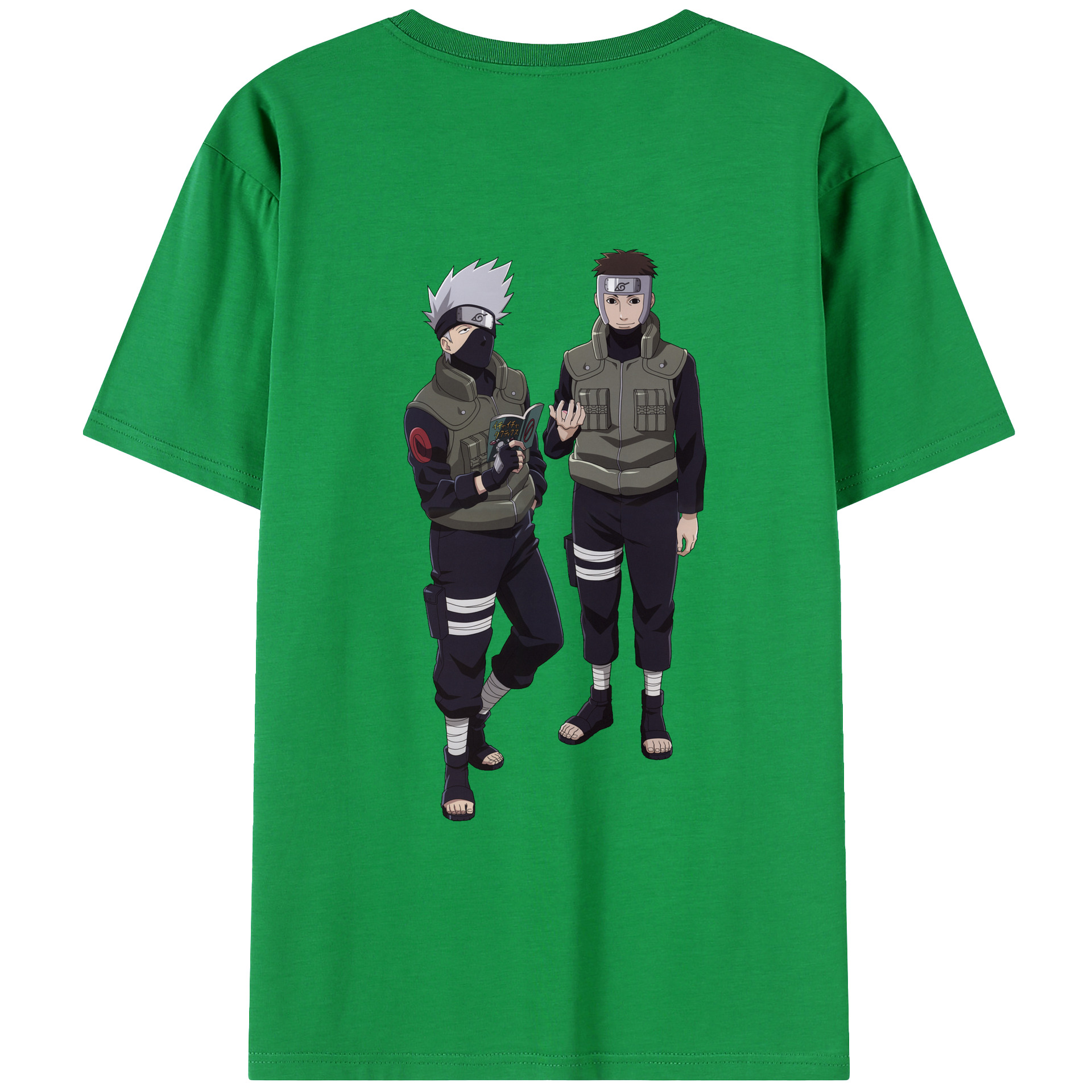 （画像用） NARUTO -ナルト- はたけ カカシ Hatake Kakashi 綿100％ メンズ半袖Tシャツ（バックプリント） 通気性