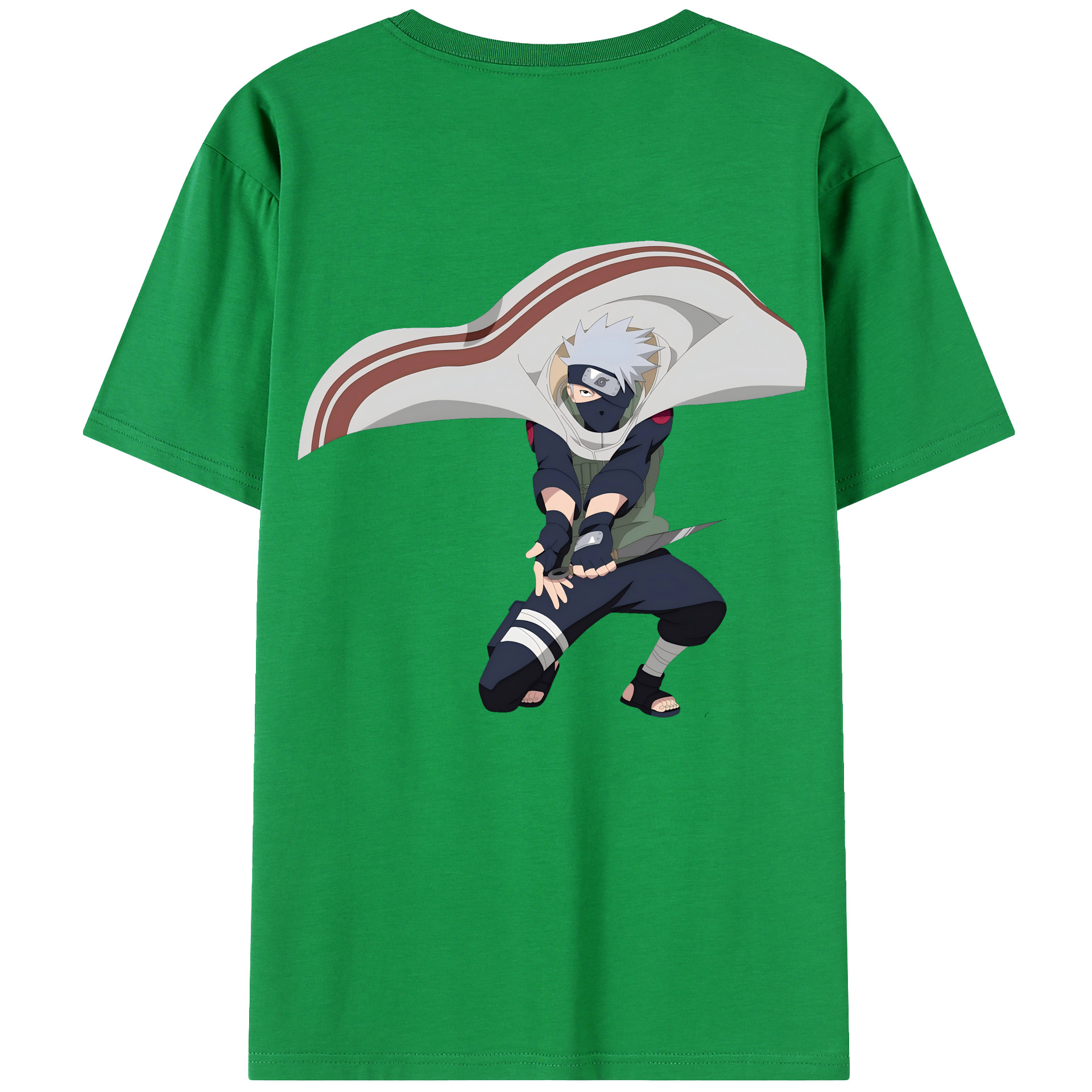 （画像用） NARUTO -ナルト- はたけ カカシ Hatake Kakashi 綿100％ メンズ半袖Tシャツ（バックプリント） 通気性
