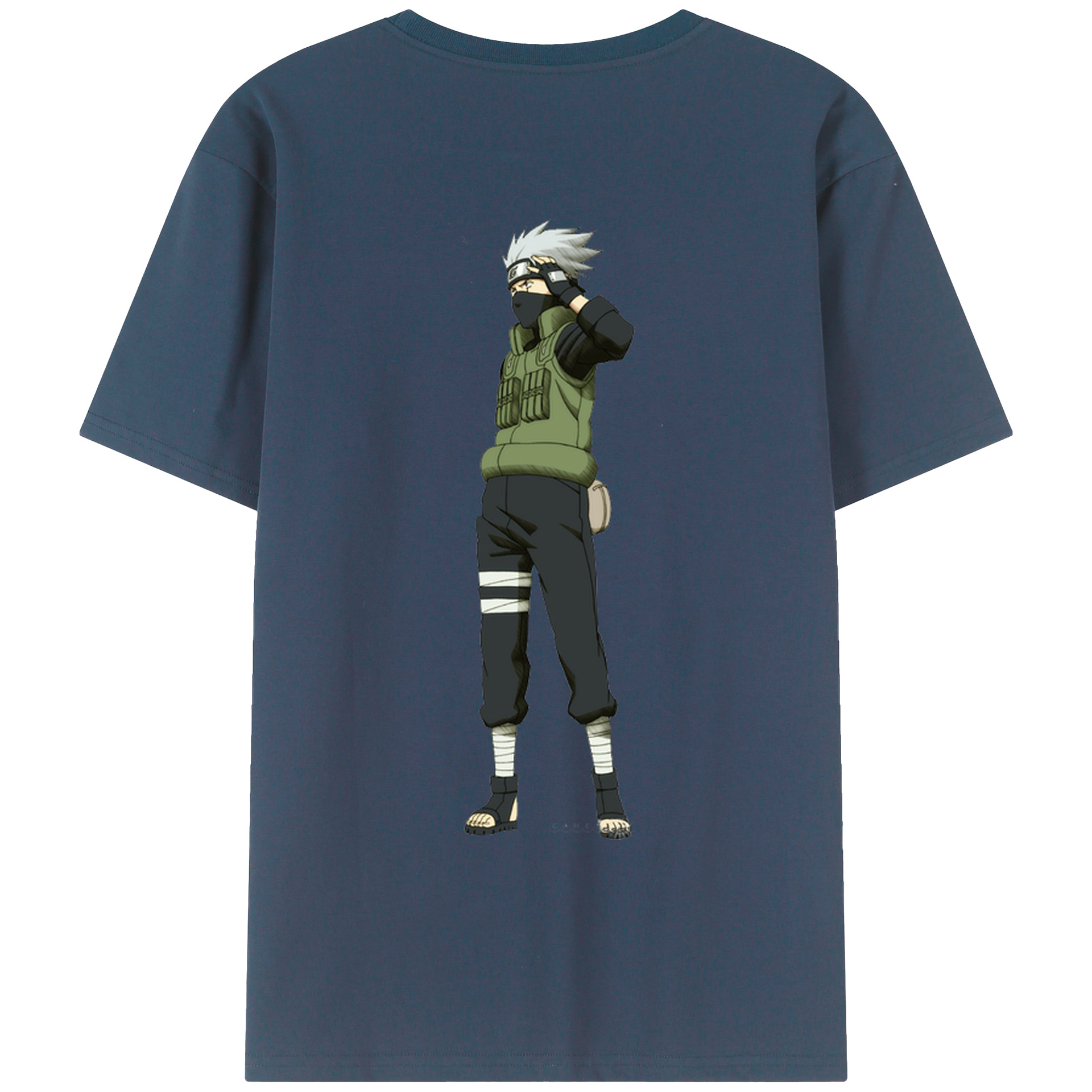 （画像用） NARUTO -ナルト- はたけ カカシ Hatake Kakashi 綿100％ メンズ半袖Tシャツ（バックプリント） 通気性