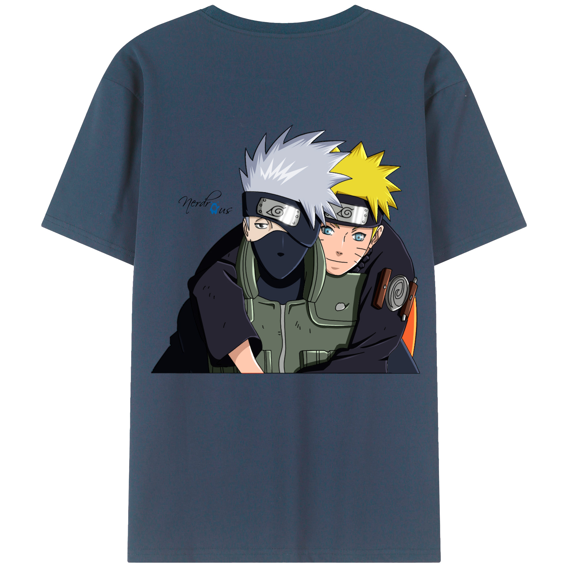 （画像用） NARUTO -ナルト- はたけ カカシ Hatake Kakashi 綿100％ メンズ半袖Tシャツ（バックプリント） 通気性