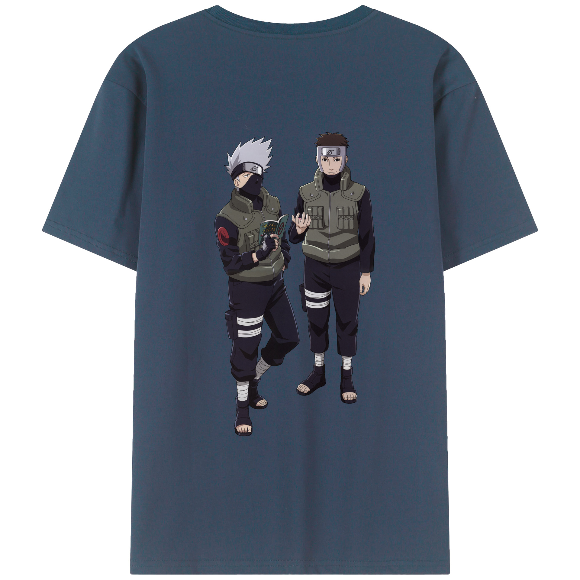 （画像用） NARUTO -ナルト- はたけ カカシ Hatake Kakashi 綿100％ メンズ半袖Tシャツ（バックプリント） 通気性