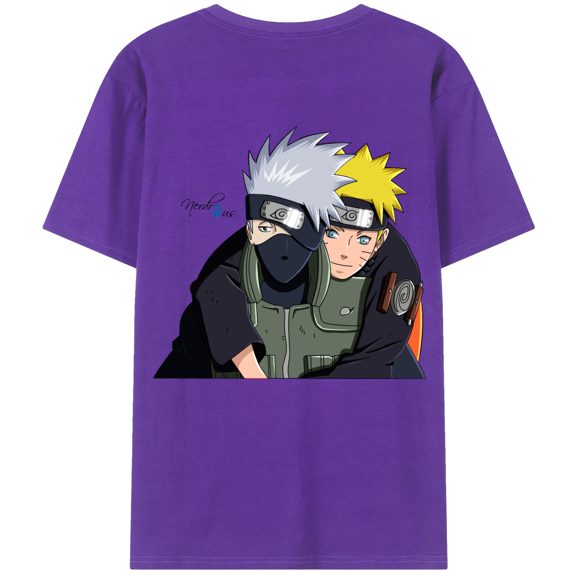 （画像用） NARUTO -ナルト- はたけ カカシ Hatake Kakashi 綿100％ メンズ半袖Tシャツ（バックプリント） 通気性