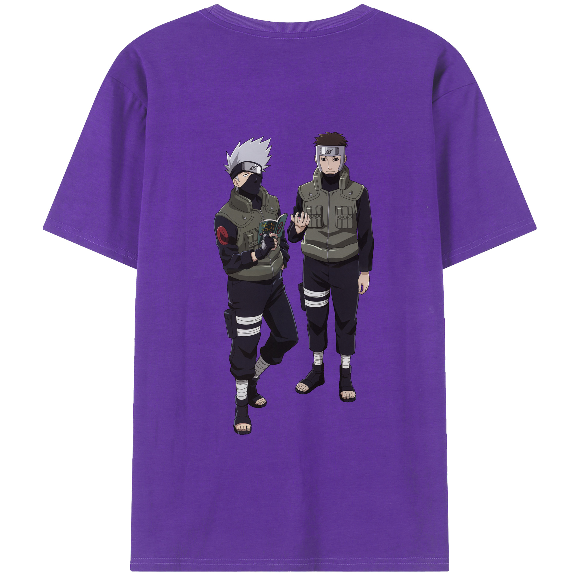 （画像用） NARUTO -ナルト- はたけ カカシ Hatake Kakashi 綿100％ メンズ半袖Tシャツ（バックプリント） 通気性