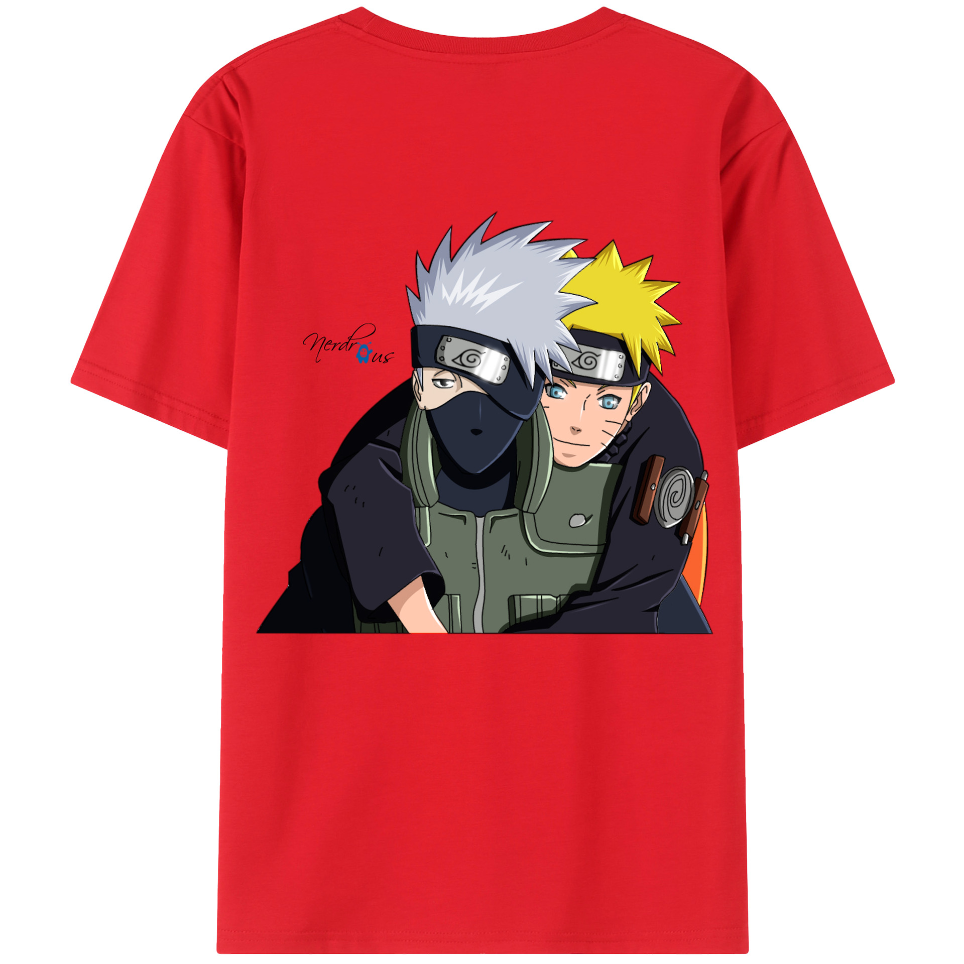 （画像用） NARUTO -ナルト- はたけ カカシ Hatake Kakashi 綿100％ メンズ半袖Tシャツ（バックプリント） 通気性