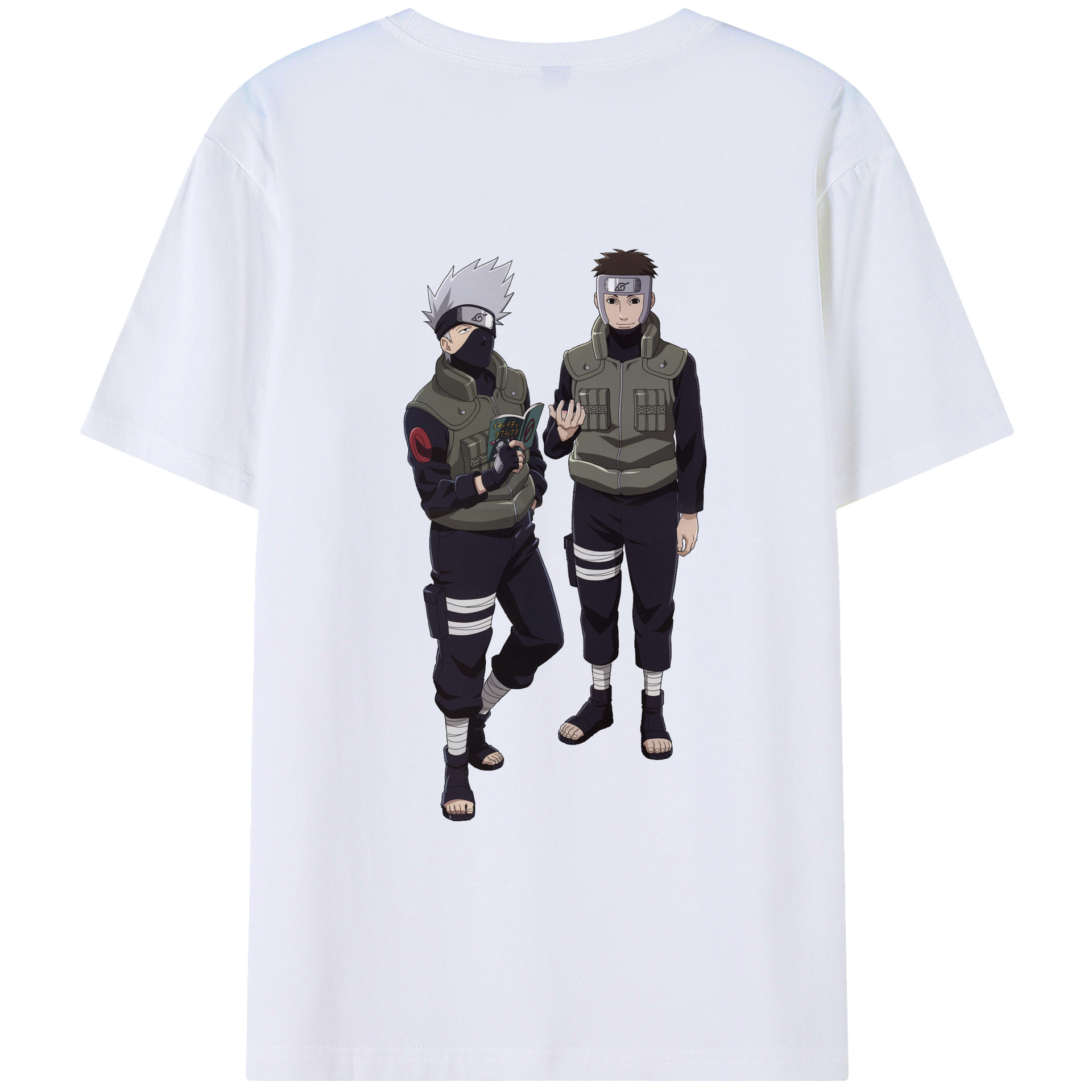 （画像用） NARUTO -ナルト- はたけ カカシ Hatake Kakashi 綿100％ メンズ半袖Tシャツ（バックプリント） 通気性