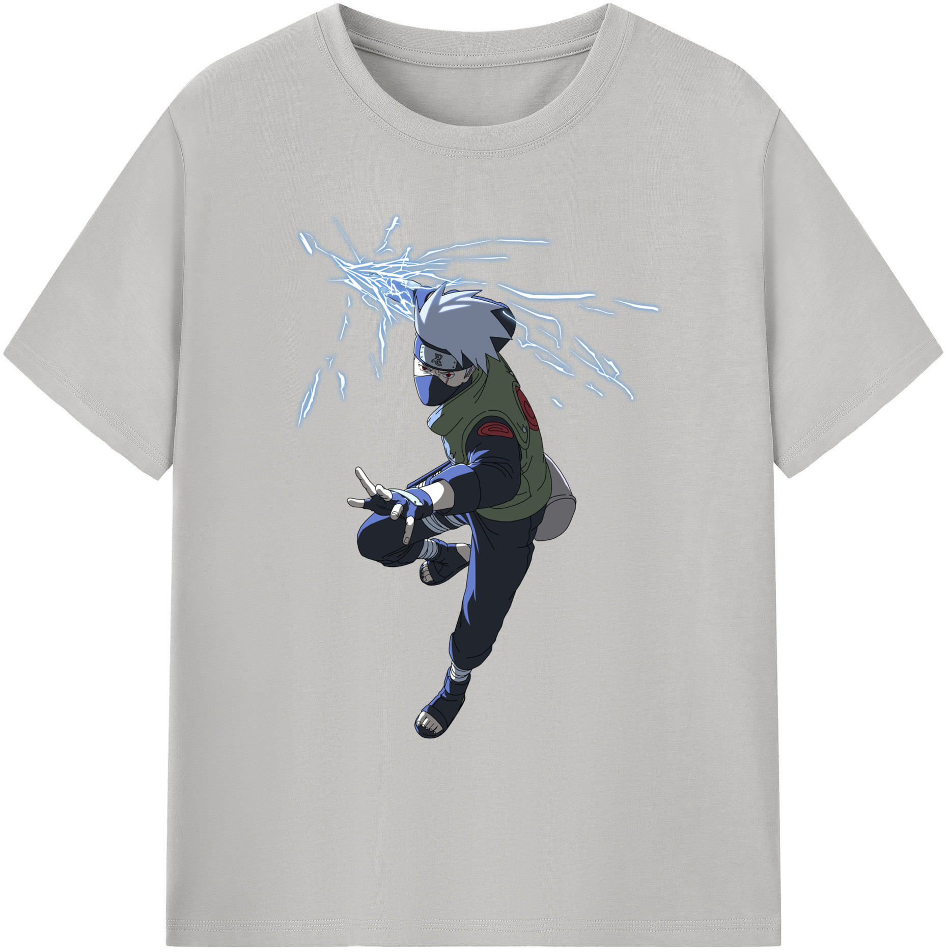 （画像用） NARUTO -ナルト- はたけ カカシ Hatake Kakashi 綿100％ メンズ半袖Tシャツ｜肌触りやわらか＆通気性