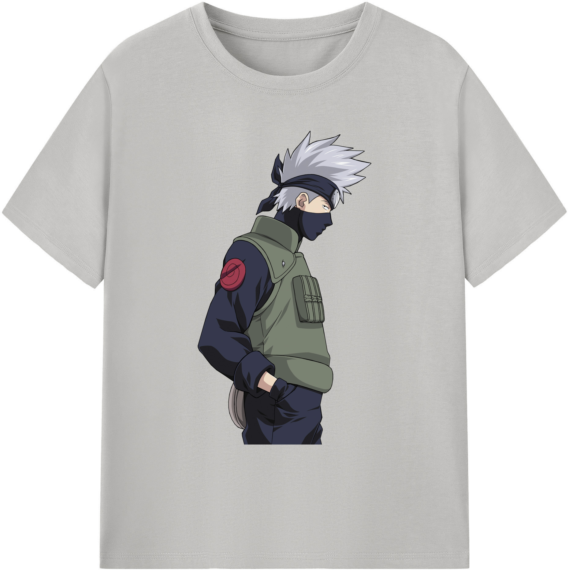 （画像用） NARUTO -ナルト- はたけ カカシ Hatake Kakashi 綿100％ メンズ半袖Tシャツ｜肌触りやわらか＆通気性