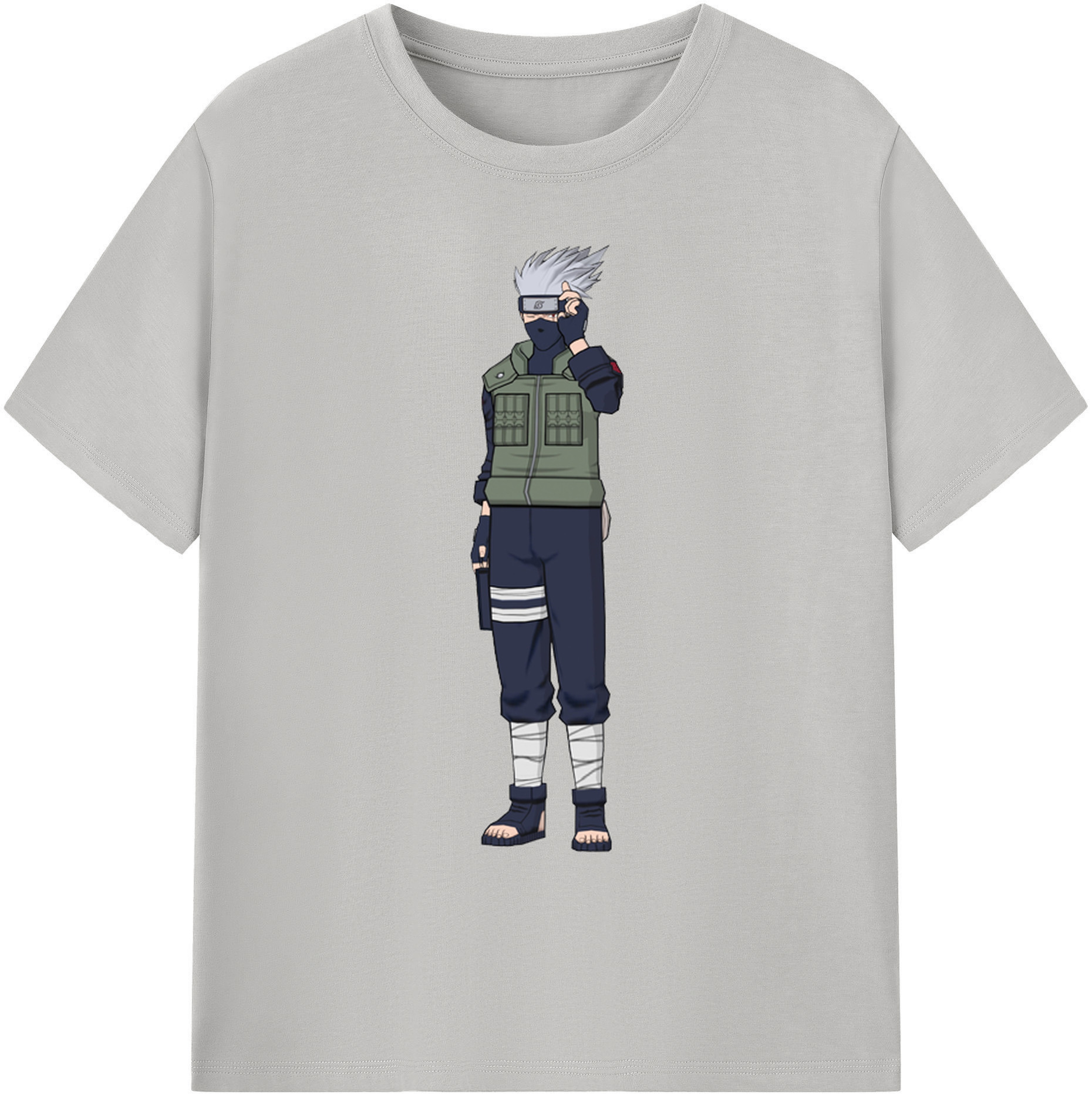 （画像用） NARUTO -ナルト- はたけ カカシ Hatake Kakashi 綿100％ メンズ半袖Tシャツ｜肌触りやわらか＆通気性