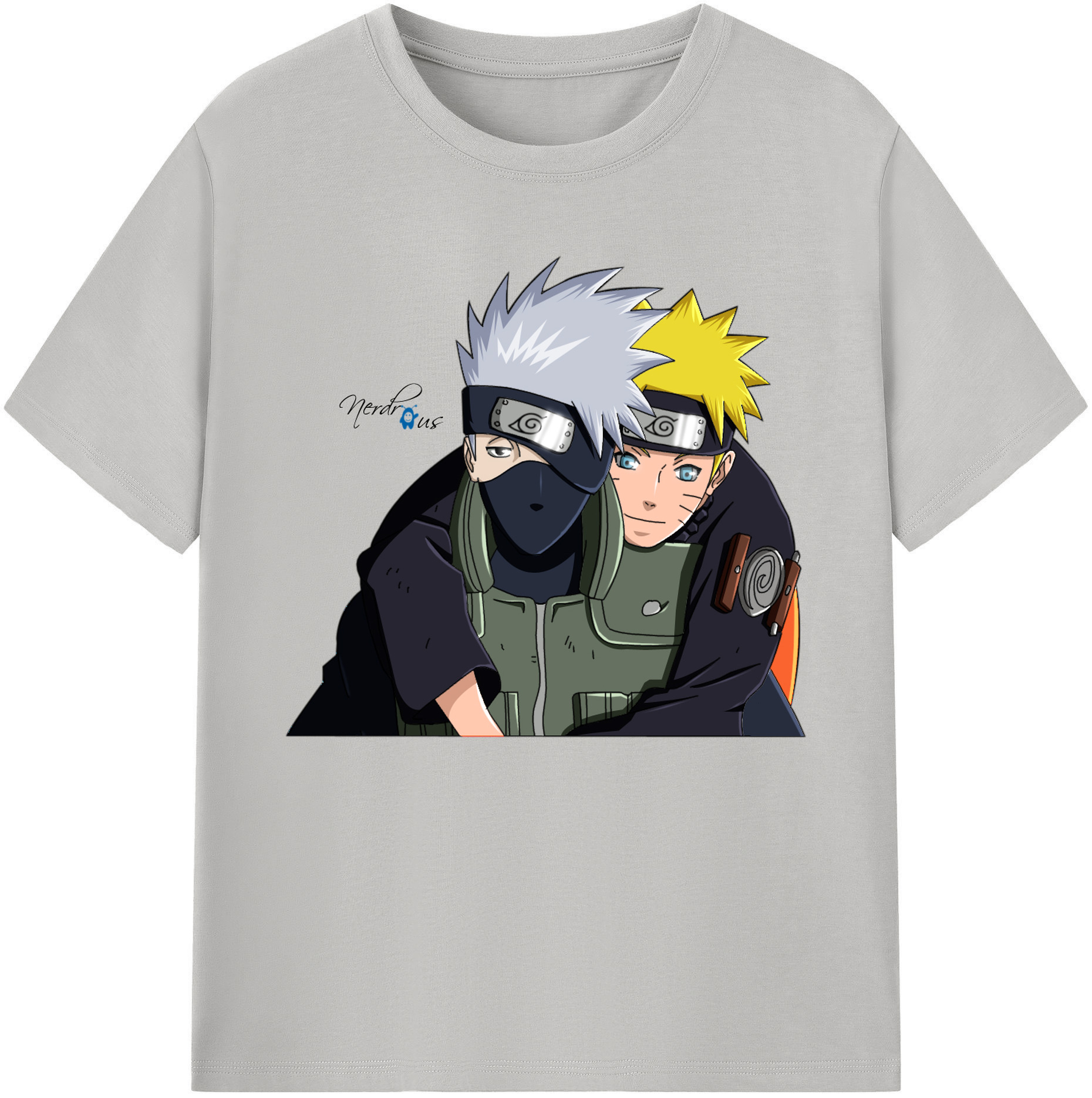 （画像用） NARUTO -ナルト- はたけ カカシ Hatake Kakashi 綿100％ メンズ半袖Tシャツ｜肌触りやわらか＆通気性