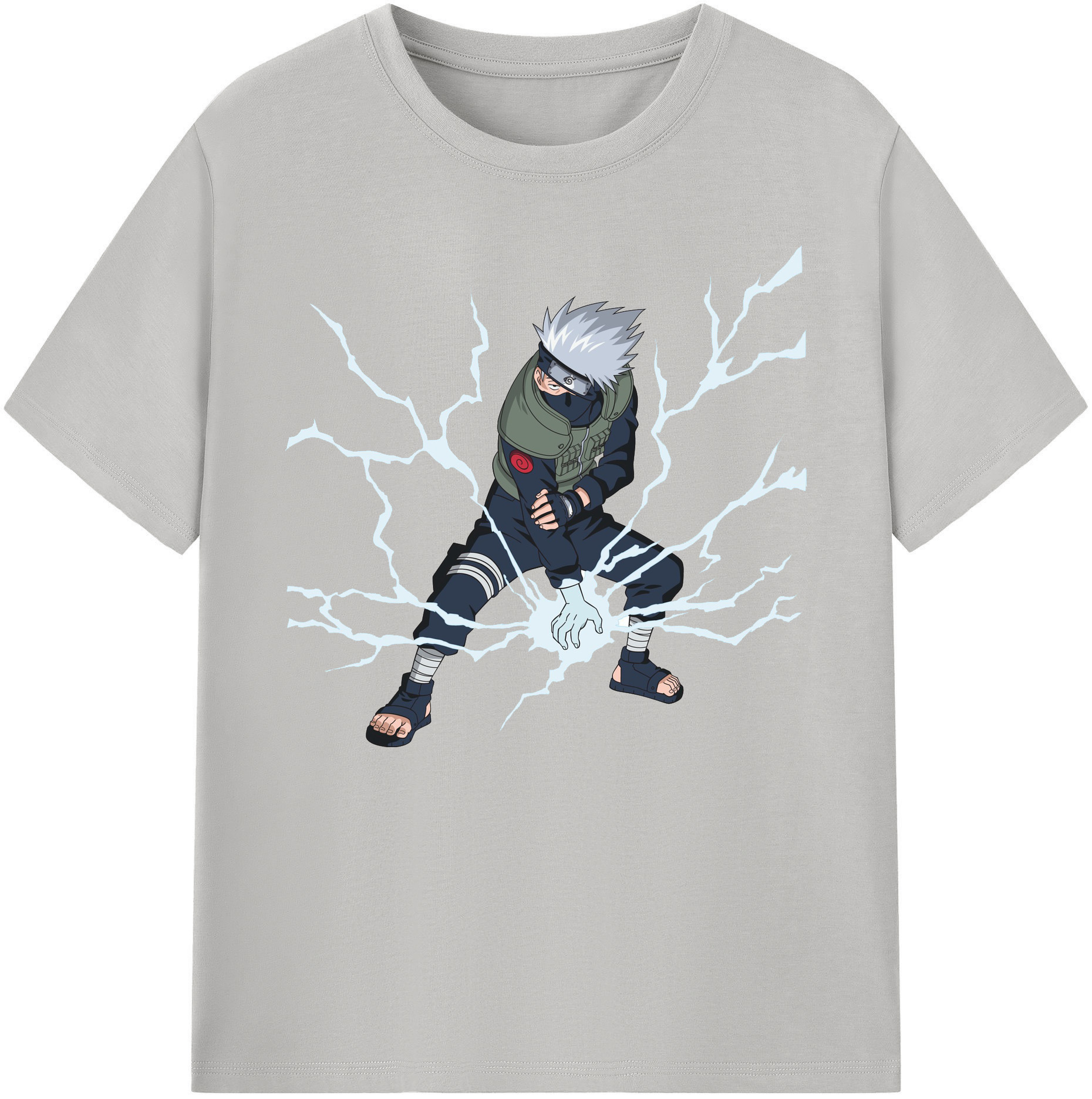 （画像用） NARUTO -ナルト- はたけ カカシ Hatake Kakashi 綿100％ メンズ半袖Tシャツ｜肌触りやわらか＆通気性