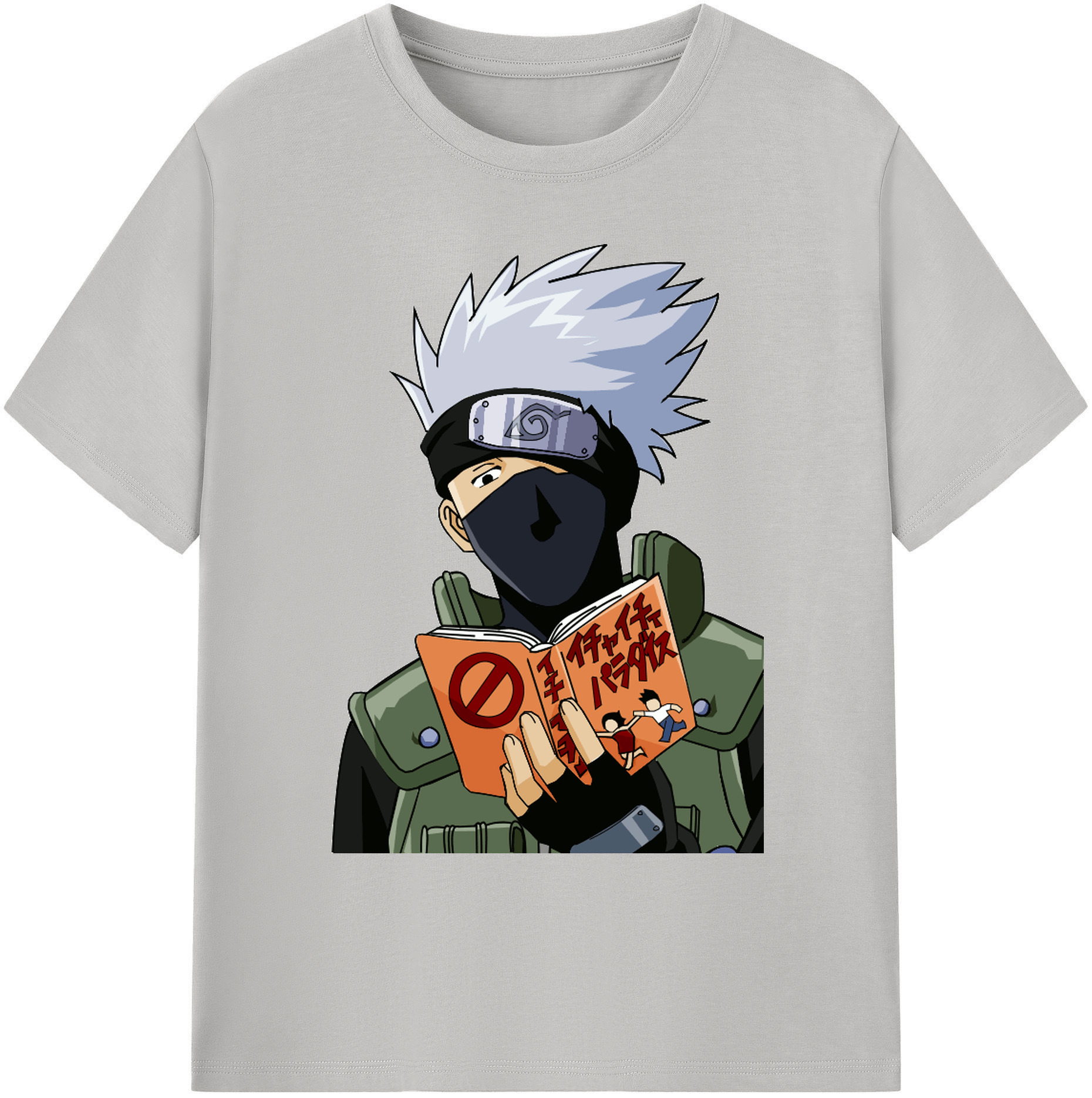 （画像用） NARUTO -ナルト- はたけ カカシ Hatake Kakashi 綿100％ メンズ半袖Tシャツ｜肌触りやわらか＆通気性