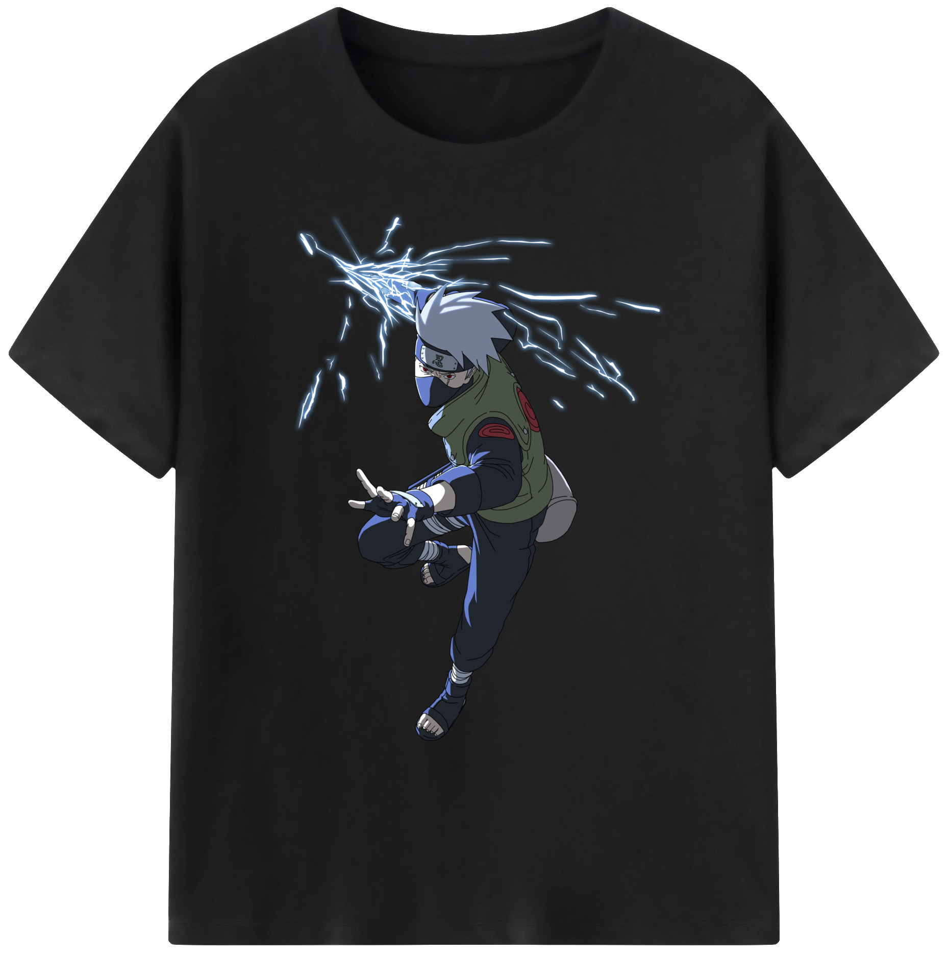 （画像用） NARUTO -ナルト- はたけ カカシ Hatake Kakashi 綿100％ メンズ半袖Tシャツ｜肌触りやわらか＆通気性