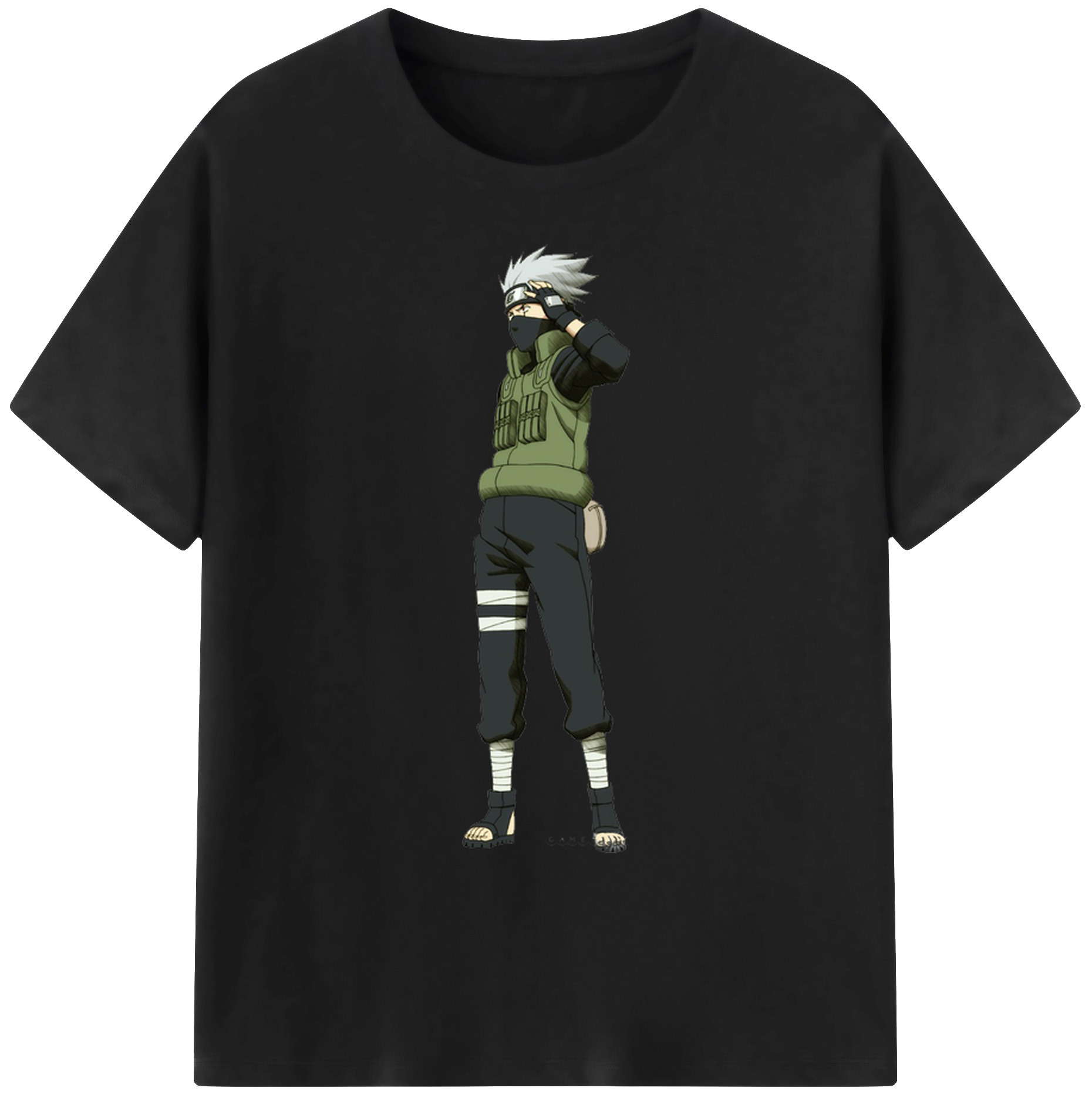 （画像用） NARUTO -ナルト- はたけ カカシ Hatake Kakashi 綿100％ メンズ半袖Tシャツ｜肌触りやわらか＆通気性