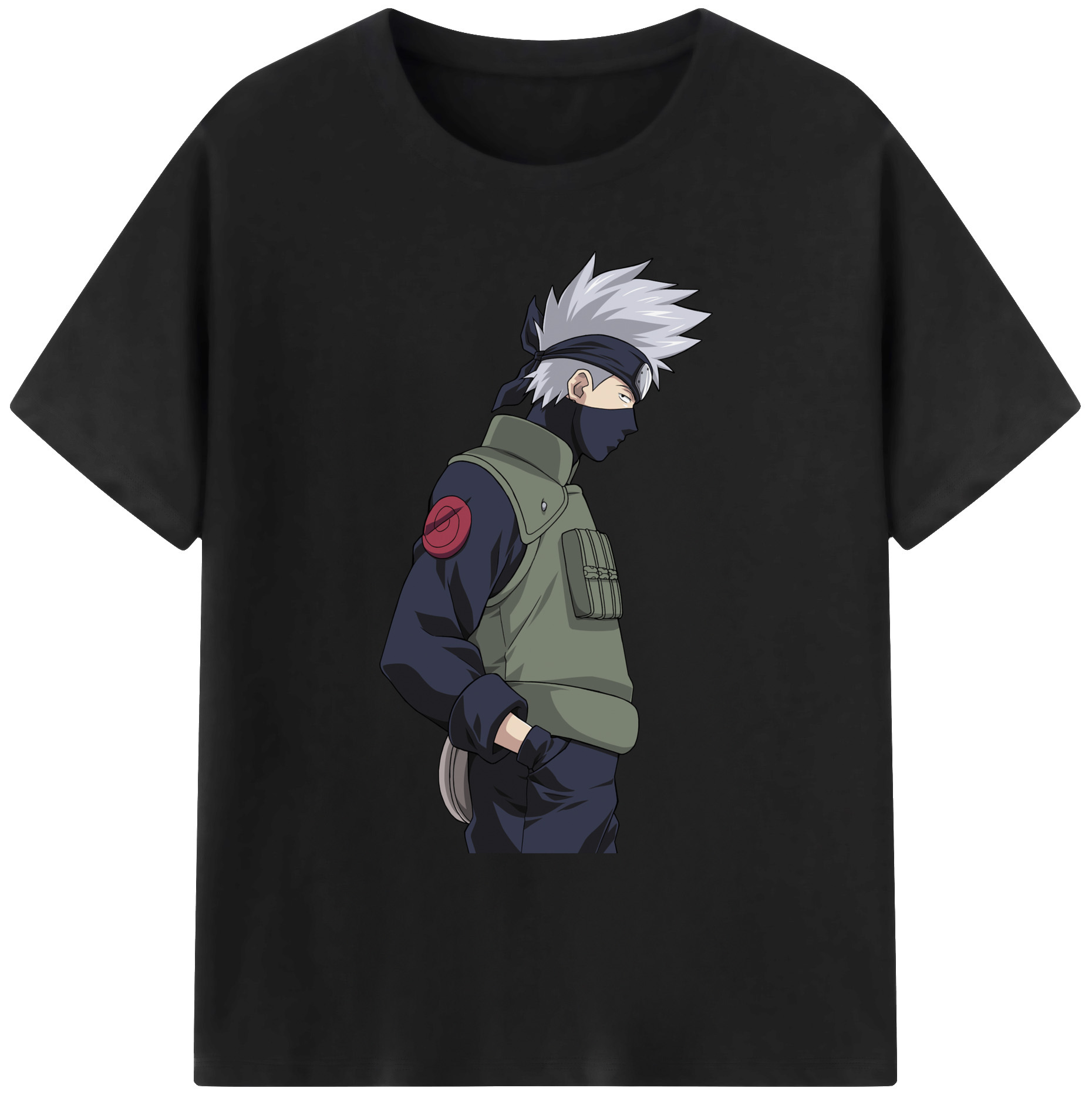 （画像用） NARUTO -ナルト- はたけ カカシ Hatake Kakashi 綿100％ メンズ半袖Tシャツ｜肌触りやわらか＆通気性