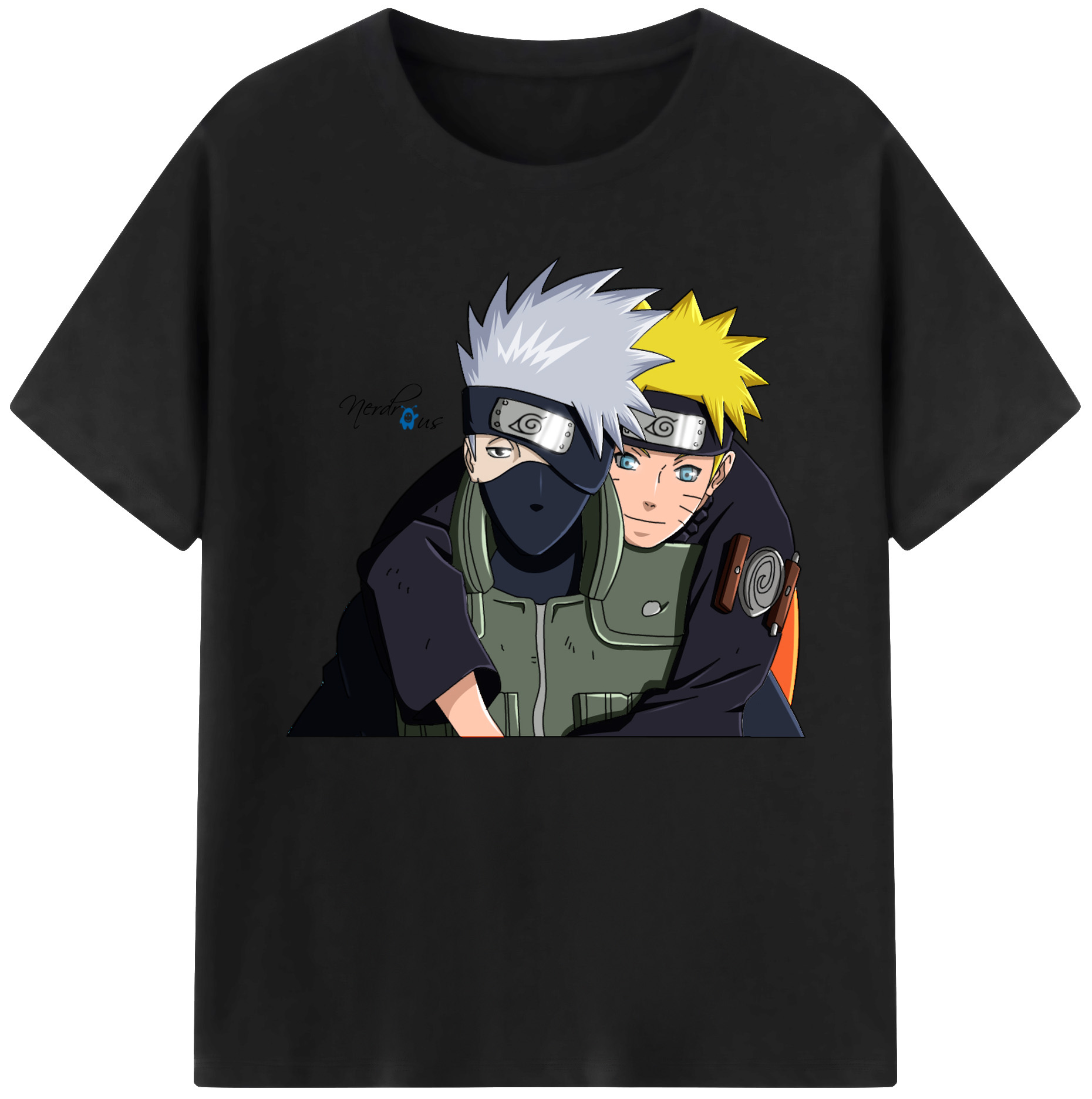（画像用） NARUTO -ナルト- はたけ カカシ Hatake Kakashi 綿100％ メンズ半袖Tシャツ｜肌触りやわらか＆通気性
