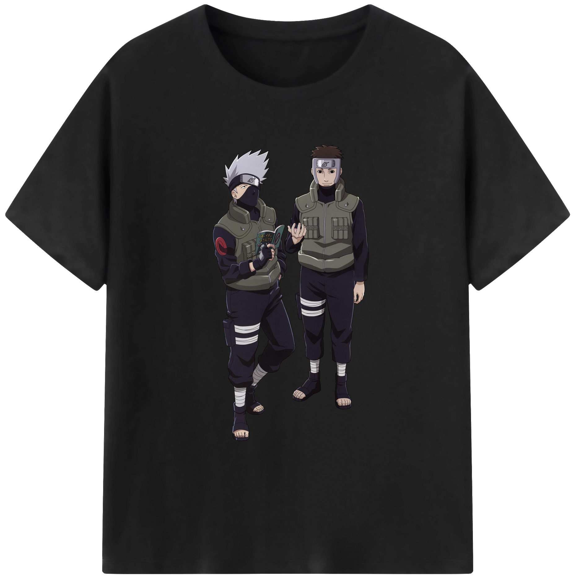 （画像用） NARUTO -ナルト- はたけ カカシ Hatake Kakashi 綿100％ メンズ半袖Tシャツ｜肌触りやわらか＆通気性