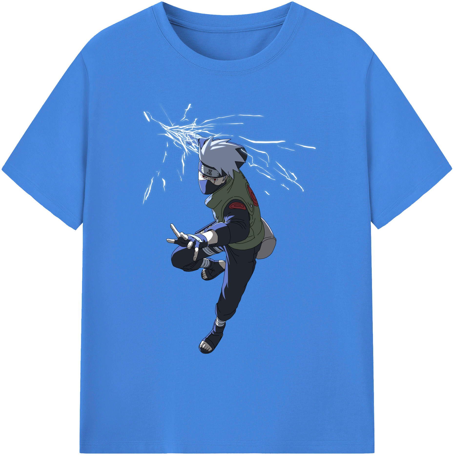 （画像用） NARUTO -ナルト- はたけ カカシ Hatake Kakashi 綿100％ メンズ半袖Tシャツ｜肌触りやわらか＆通気性