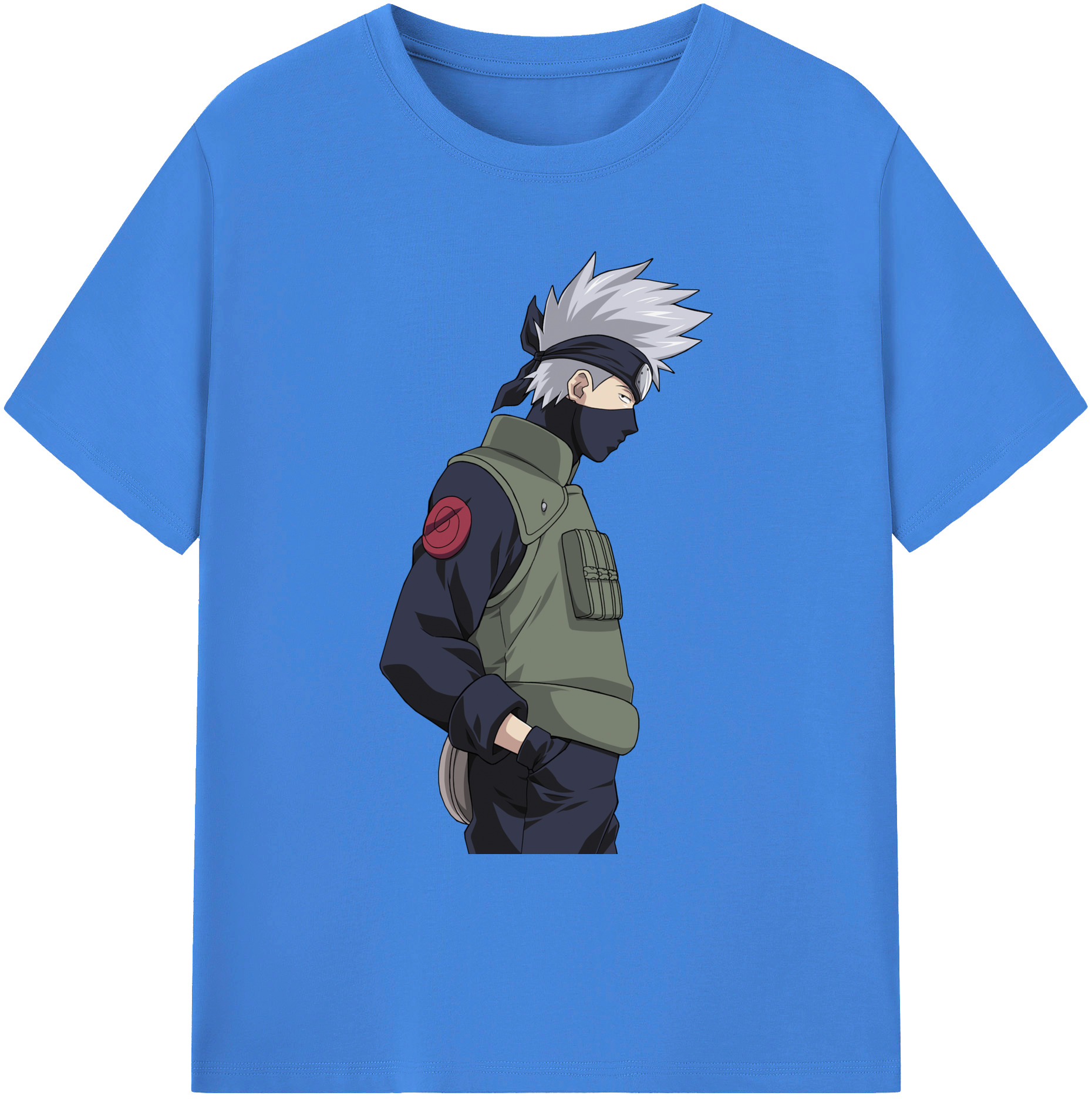 （画像用） NARUTO -ナルト- はたけ カカシ Hatake Kakashi 綿100％ メンズ半袖Tシャツ｜肌触りやわらか＆通気性