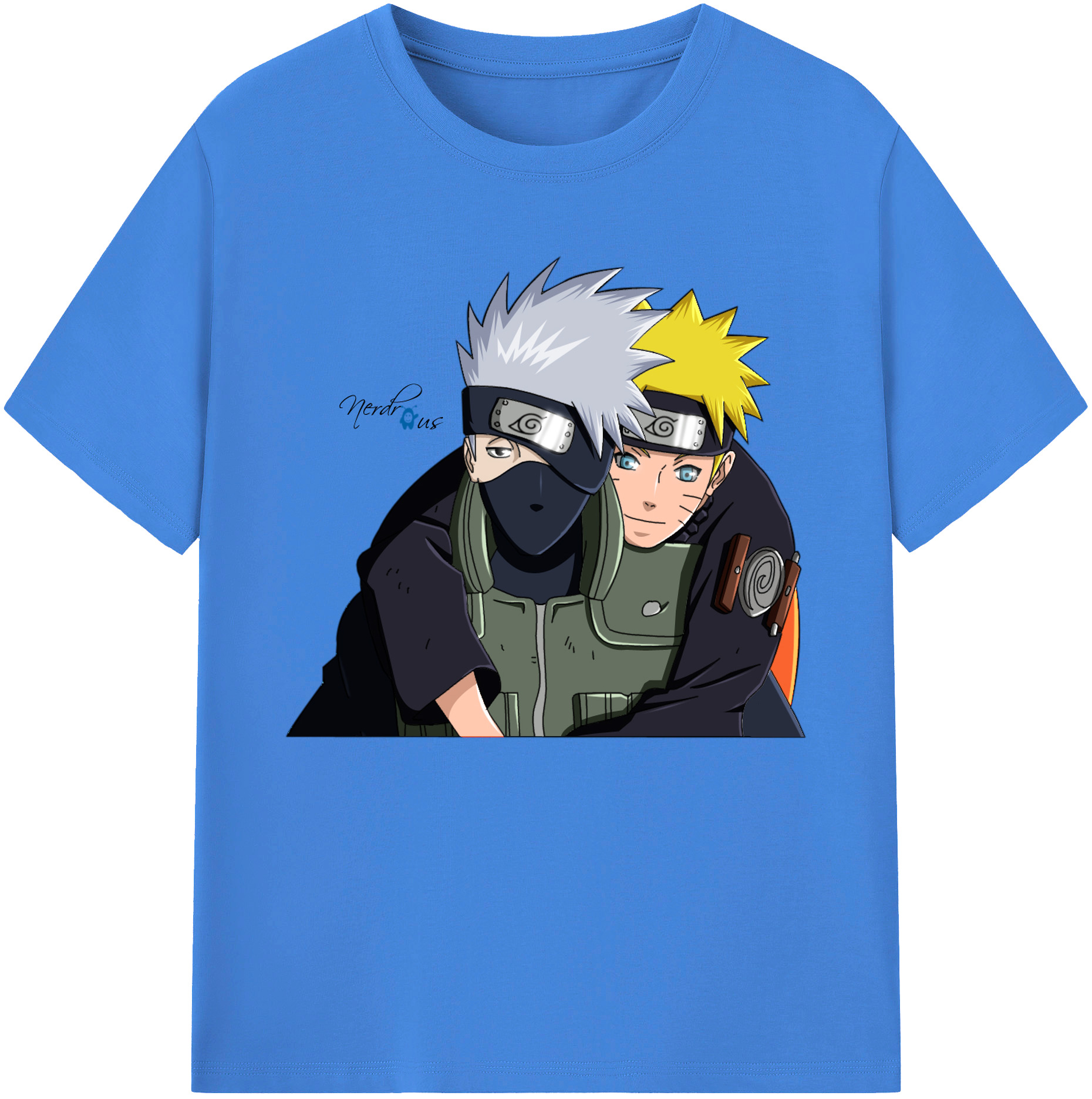 （画像用） NARUTO -ナルト- はたけ カカシ Hatake Kakashi 綿100％ メンズ半袖Tシャツ｜肌触りやわらか＆通気性