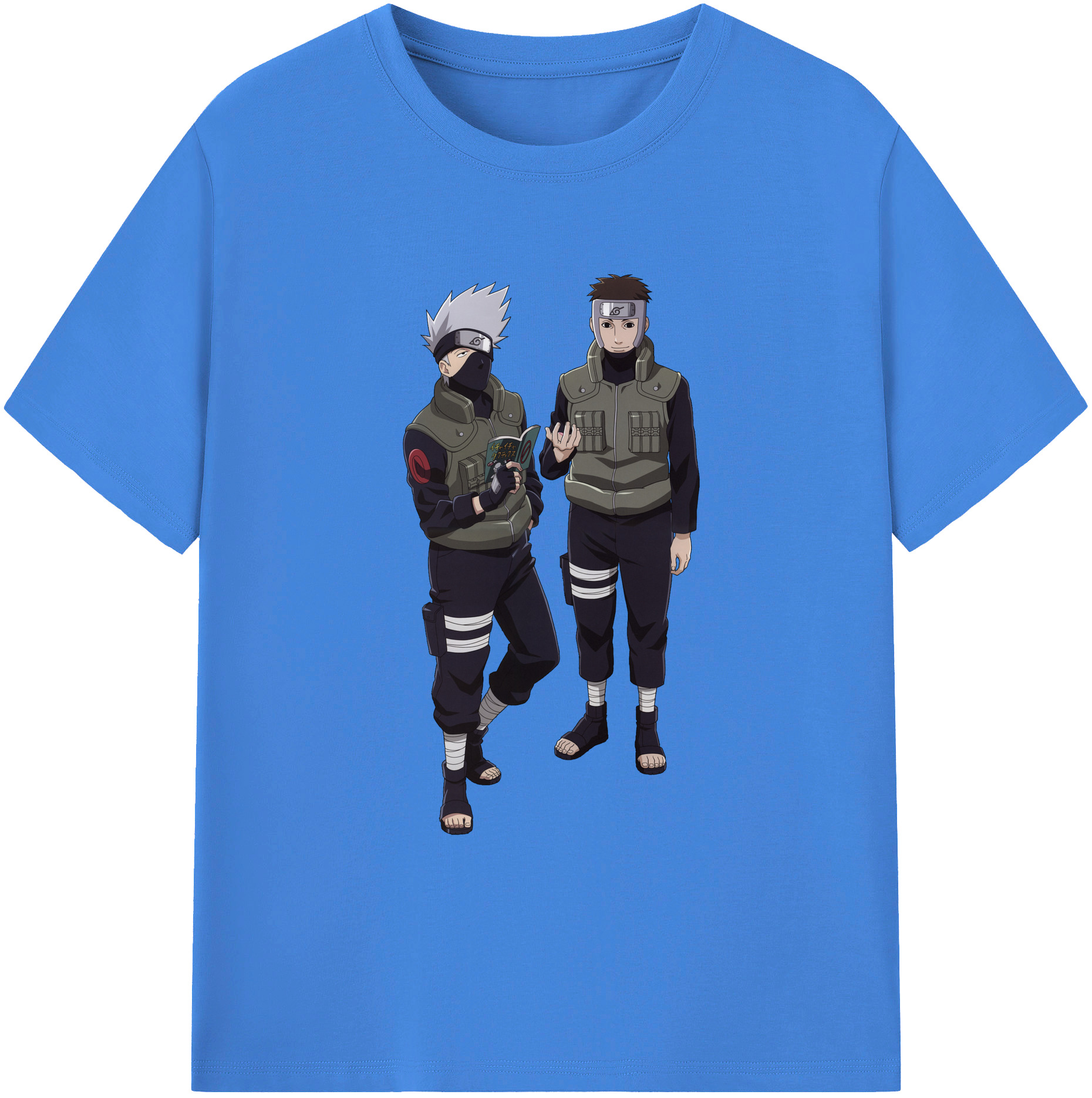 （画像用） NARUTO -ナルト- はたけ カカシ Hatake Kakashi 綿100％ メンズ半袖Tシャツ｜肌触りやわらか＆通気性