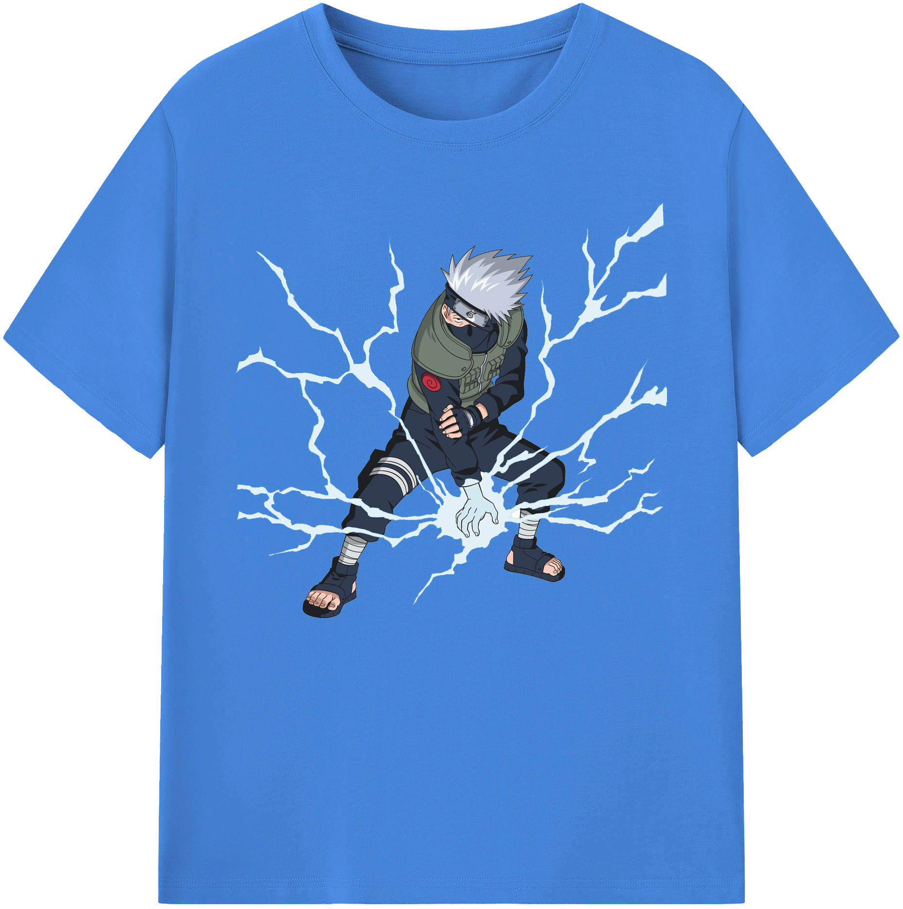 （画像用） NARUTO -ナルト- はたけ カカシ Hatake Kakashi 綿100％ メンズ半袖Tシャツ｜肌触りやわらか＆通気性