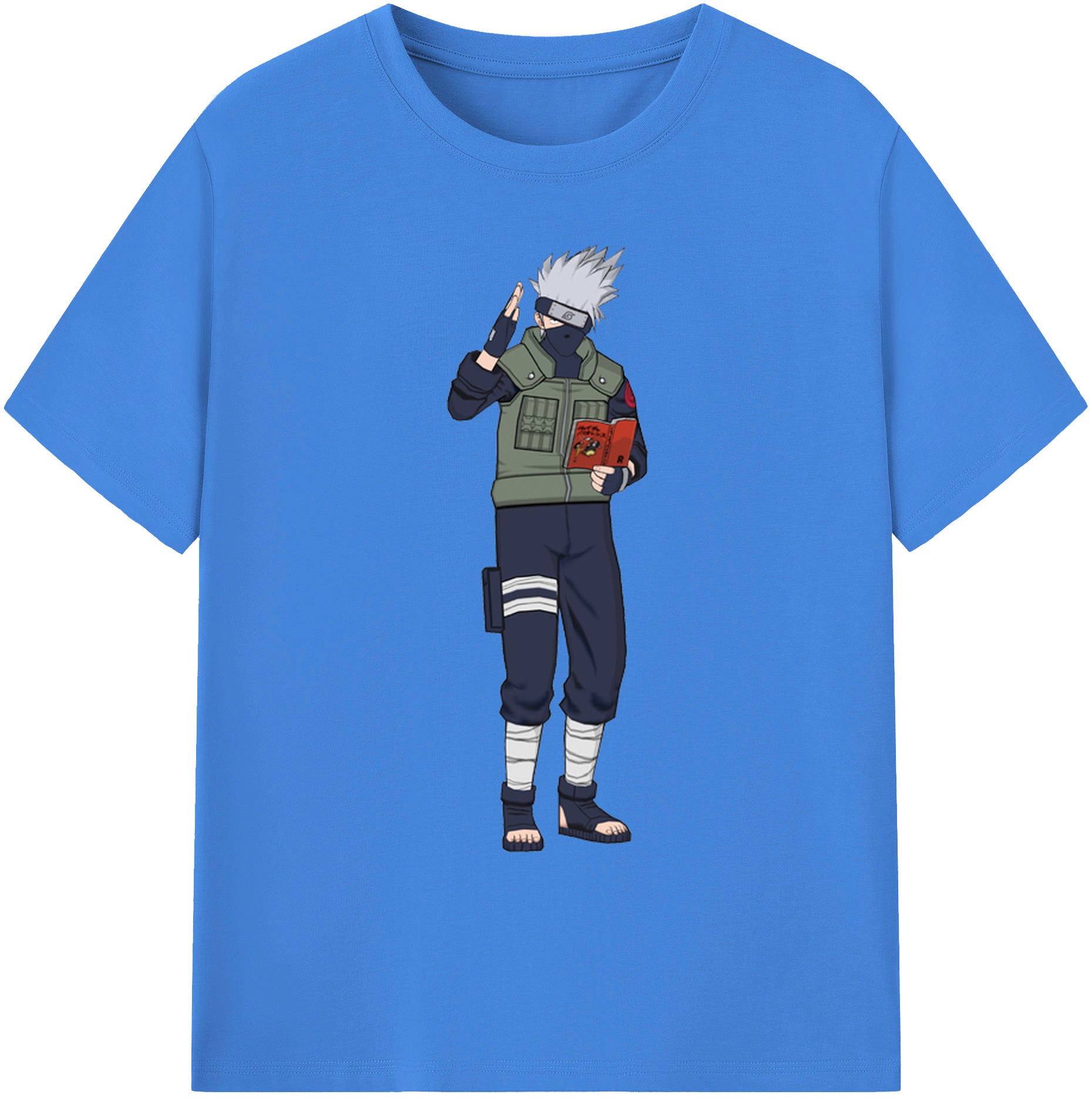 （画像用） NARUTO -ナルト- はたけ カカシ Hatake Kakashi 綿100％ メンズ半袖Tシャツ｜肌触りやわらか＆通気性