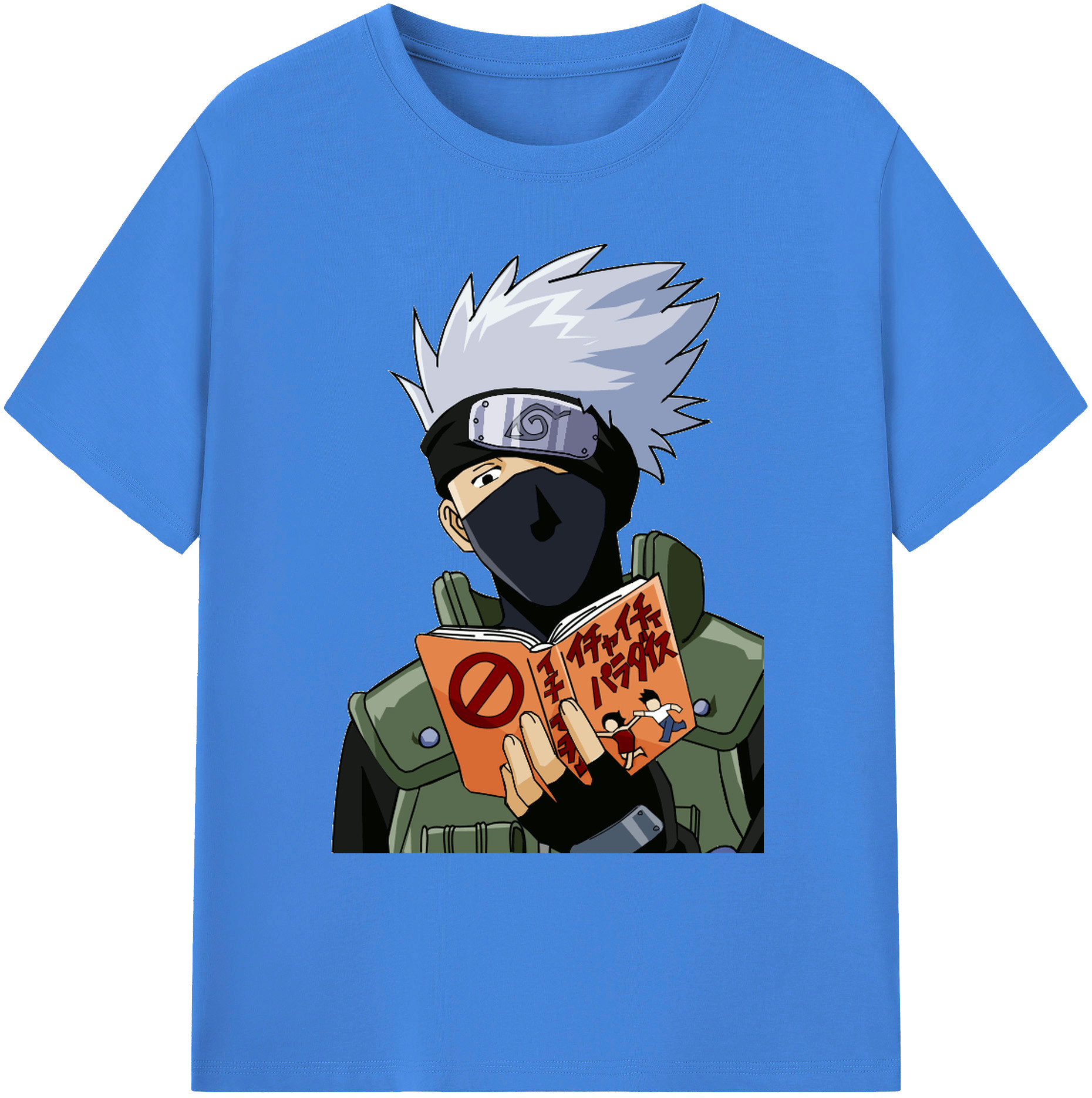 （画像用） NARUTO -ナルト- はたけ カカシ Hatake Kakashi 綿100％ メンズ半袖Tシャツ｜肌触りやわらか＆通気性