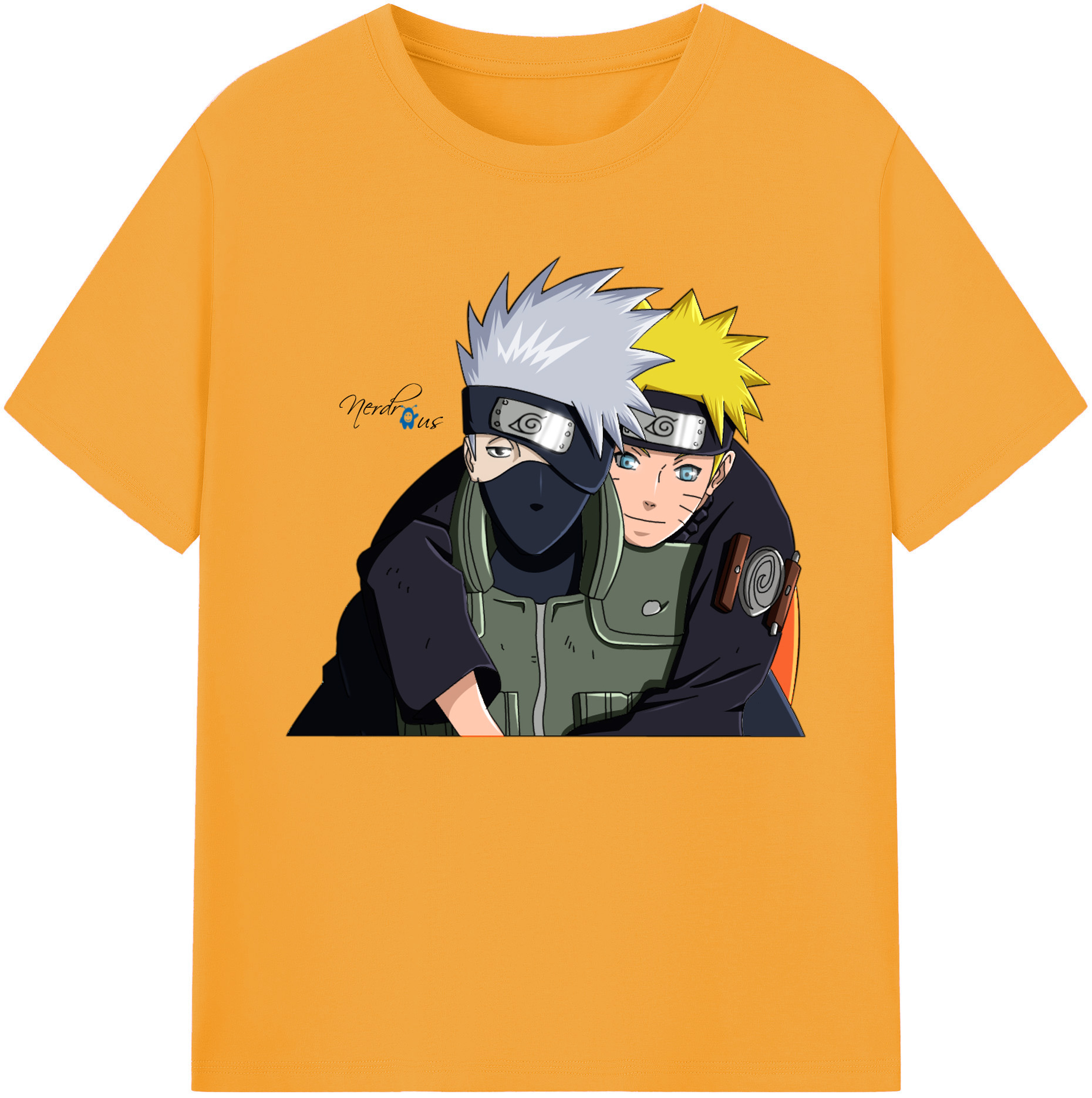 （画像用） NARUTO -ナルト- はたけ カカシ Hatake Kakashi 綿100％ メンズ半袖Tシャツ｜肌触りやわらか＆通気性
