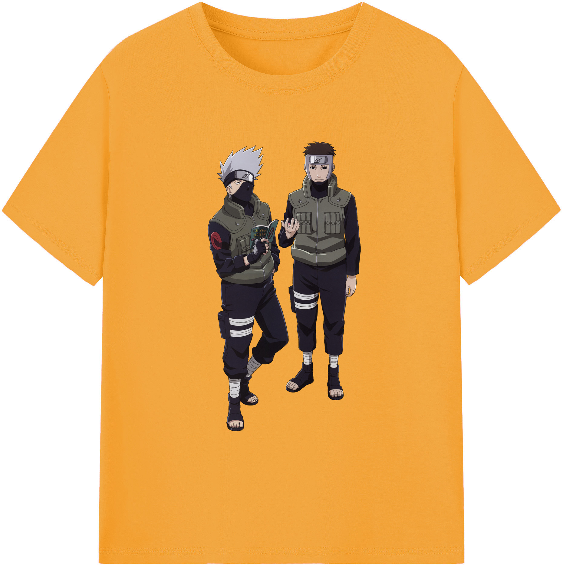 （画像用） NARUTO -ナルト- はたけ カカシ Hatake Kakashi 綿100％ メンズ半袖Tシャツ｜肌触りやわらか＆通気性