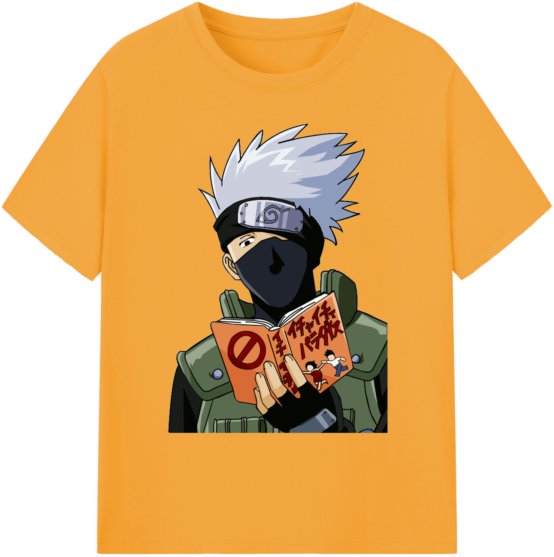 （画像用） NARUTO -ナルト- はたけ カカシ Hatake Kakashi 綿100％ メンズ半袖Tシャツ｜肌触りやわらか＆通気性