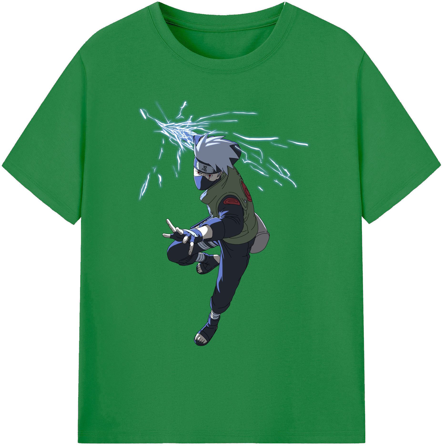 （画像用） NARUTO -ナルト- はたけ カカシ Hatake Kakashi 綿100％ メンズ半袖Tシャツ｜肌触りやわらか＆通気性