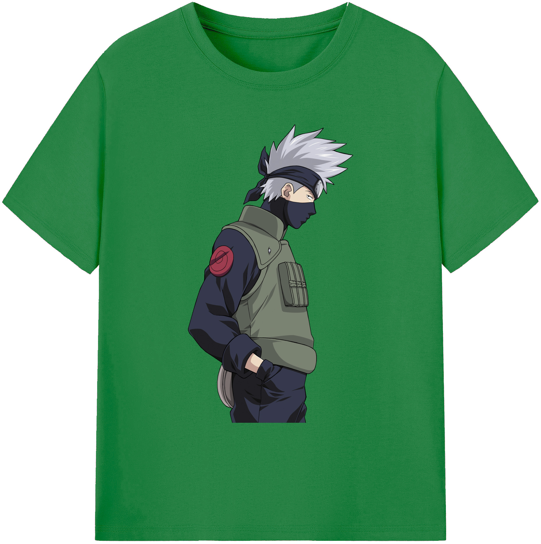 （画像用） NARUTO -ナルト- はたけ カカシ Hatake Kakashi 綿100％ メンズ半袖Tシャツ｜肌触りやわらか＆通気性