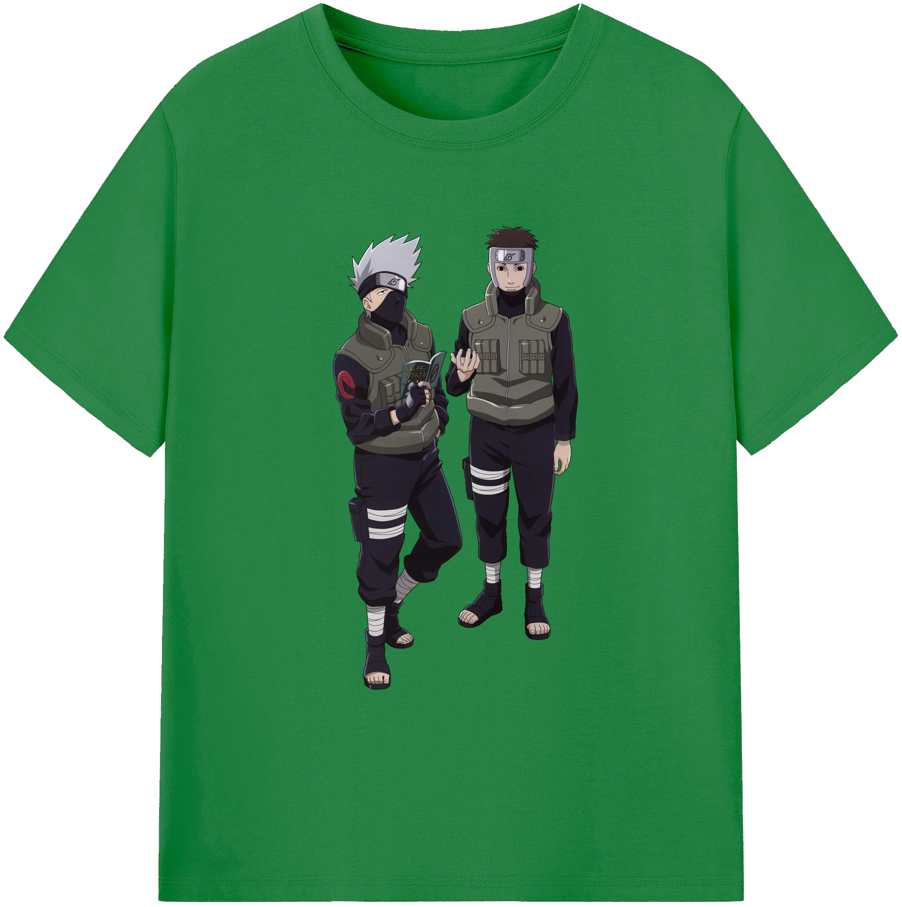 （画像用） NARUTO -ナルト- はたけ カカシ Hatake Kakashi 綿100％ メンズ半袖Tシャツ｜肌触りやわらか＆通気性