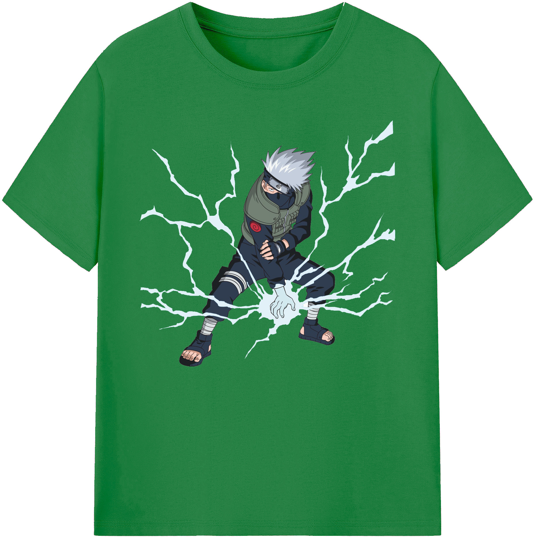 （画像用） NARUTO -ナルト- はたけ カカシ Hatake Kakashi 綿100％ メンズ半袖Tシャツ｜肌触りやわらか＆通気性