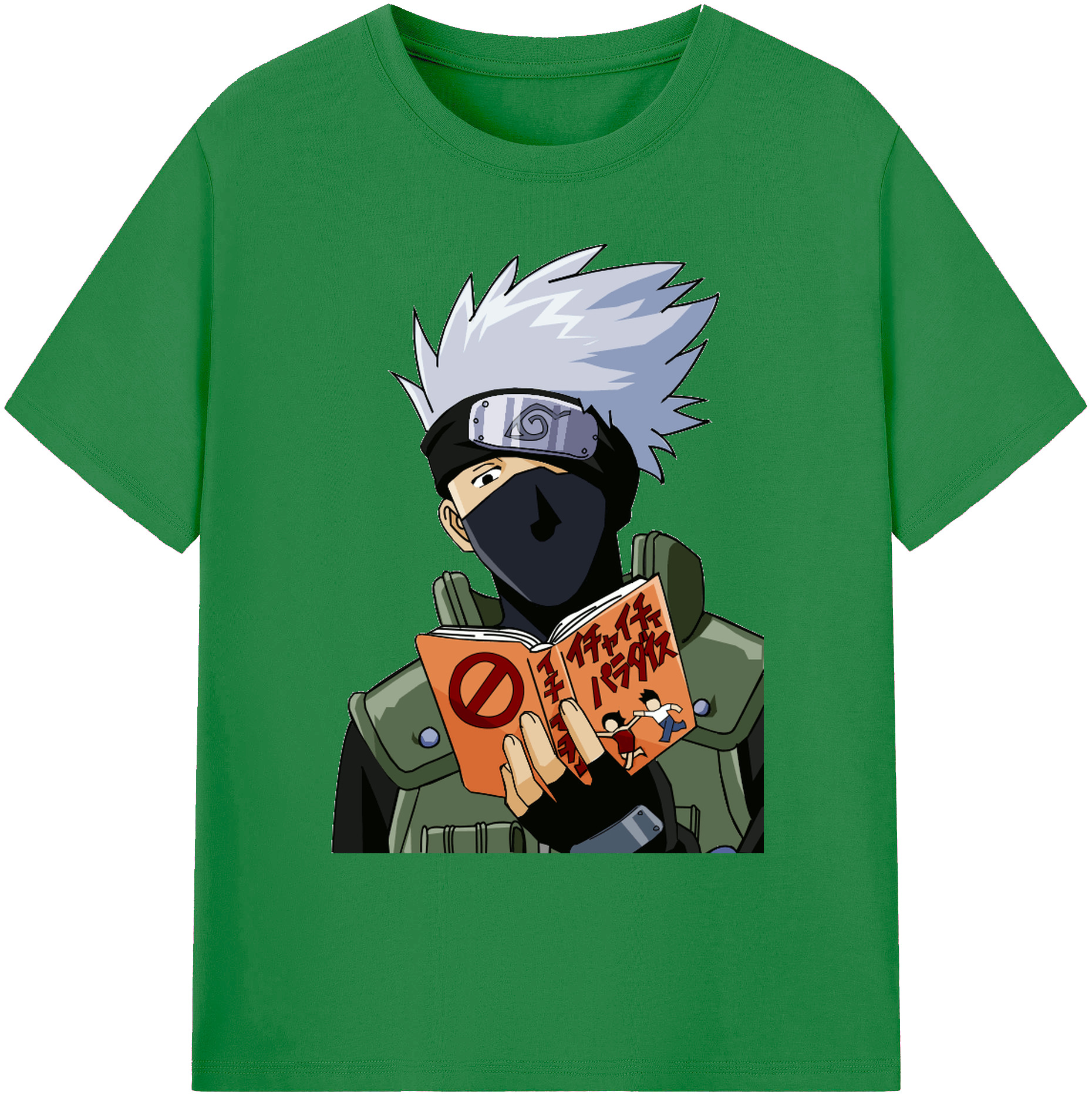 （画像用） NARUTO -ナルト- はたけ カカシ Hatake Kakashi 綿100％ メンズ半袖Tシャツ｜肌触りやわらか＆通気性