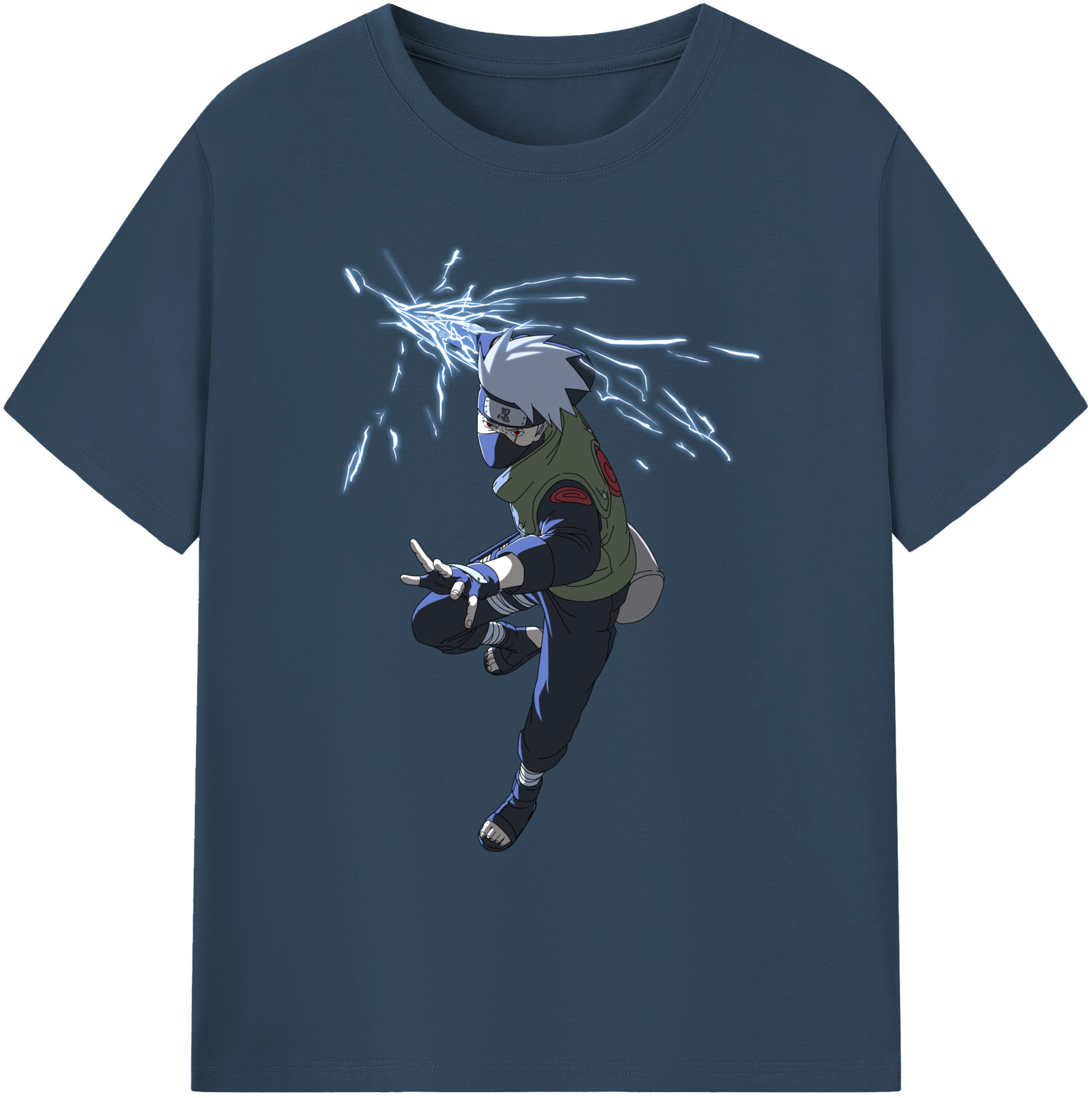 （画像用） NARUTO -ナルト- はたけ カカシ Hatake Kakashi 綿100％ メンズ半袖Tシャツ｜肌触りやわらか＆通気性
