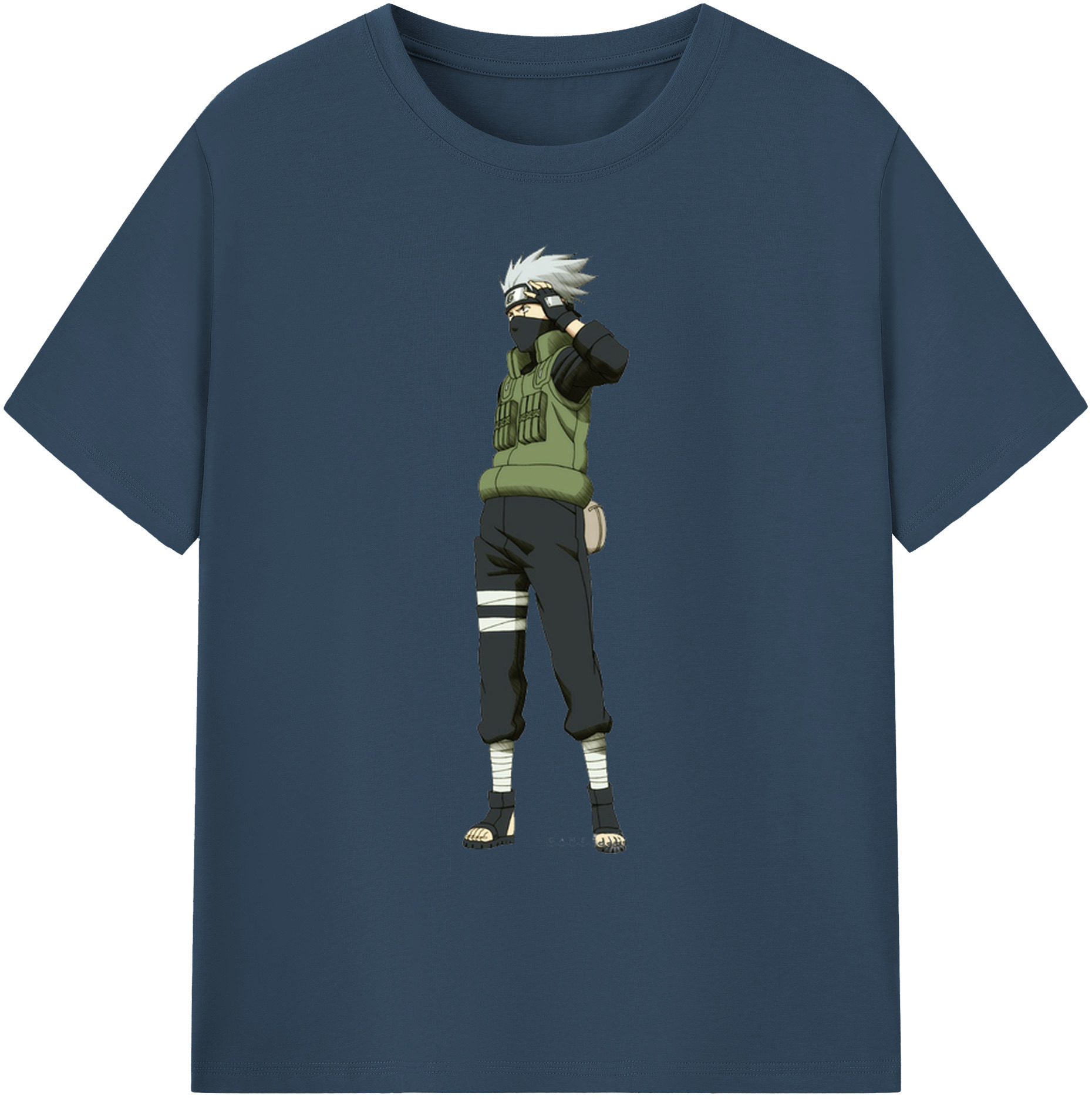 （画像用） NARUTO -ナルト- はたけ カカシ Hatake Kakashi 綿100％ メンズ半袖Tシャツ｜肌触りやわらか＆通気性